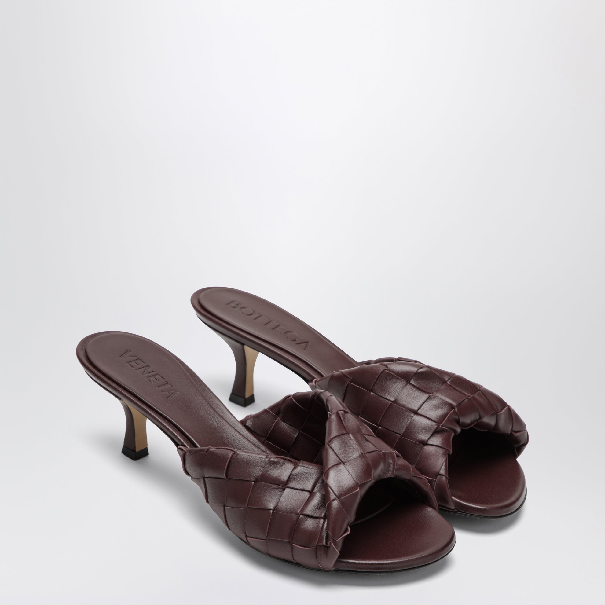 Dark mahogany Intrecciato Mule Blink sandals