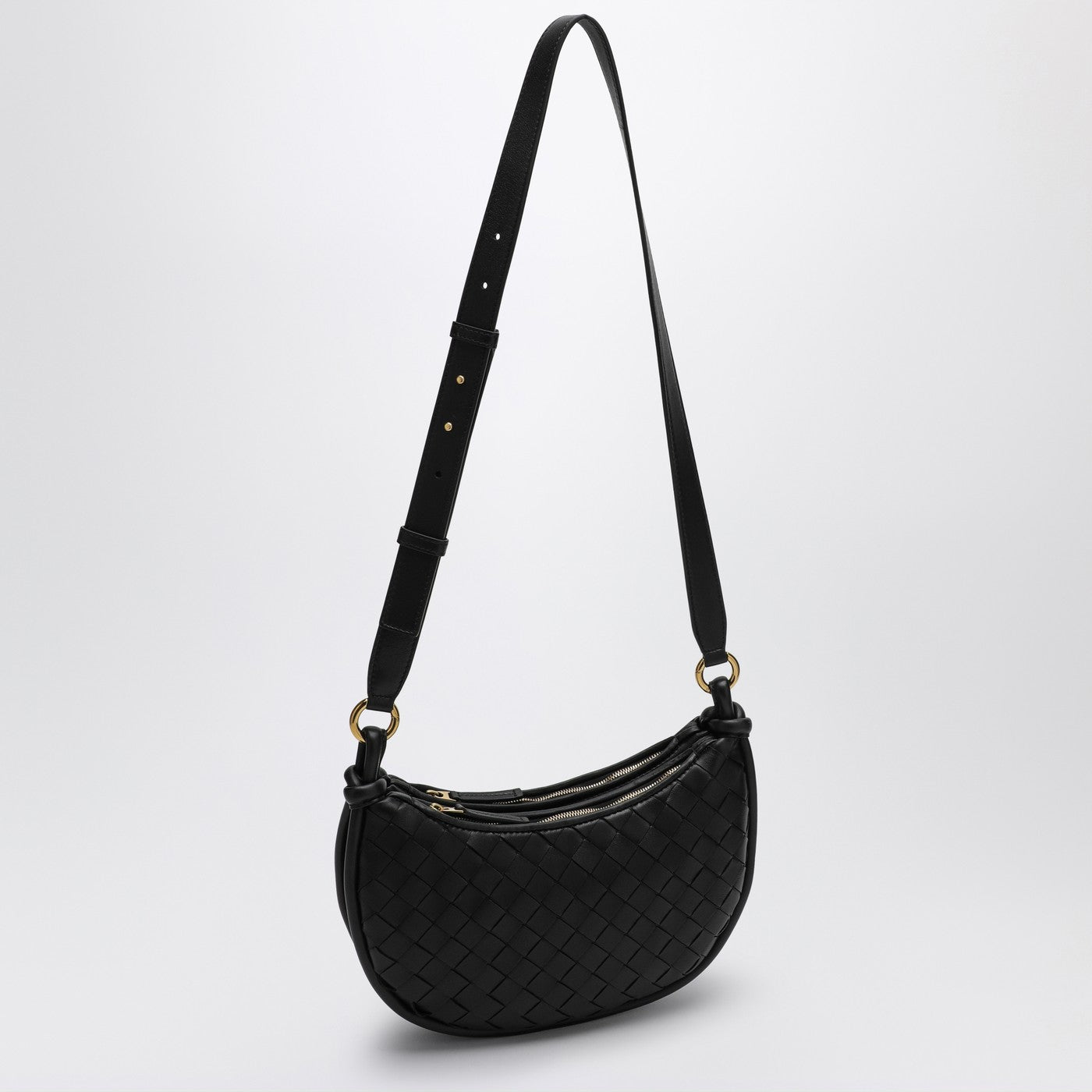 Bottega Veneta Black Gemini Messenger Bag | TheDoubleF