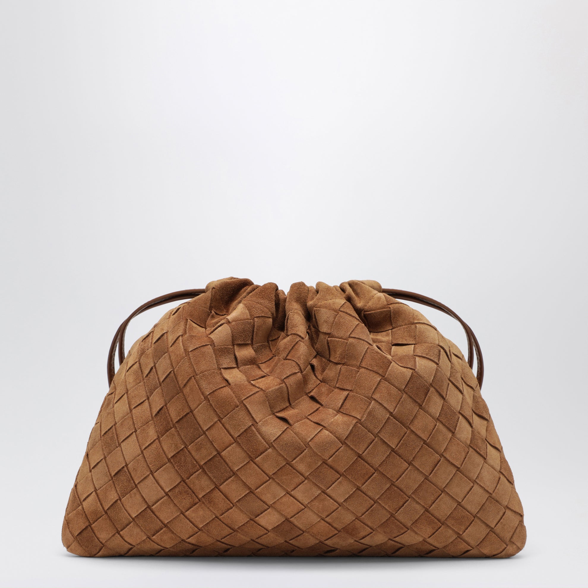 Dustbag en daim Intrecciato couleur ambre