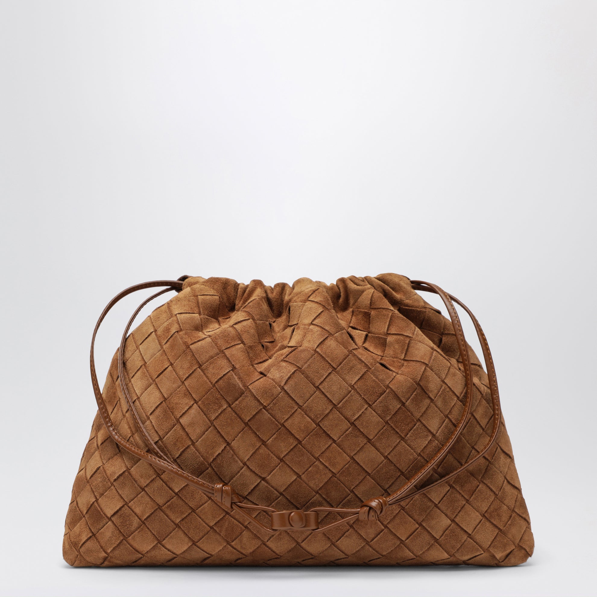 Dustbag en daim Intrecciato couleur ambre