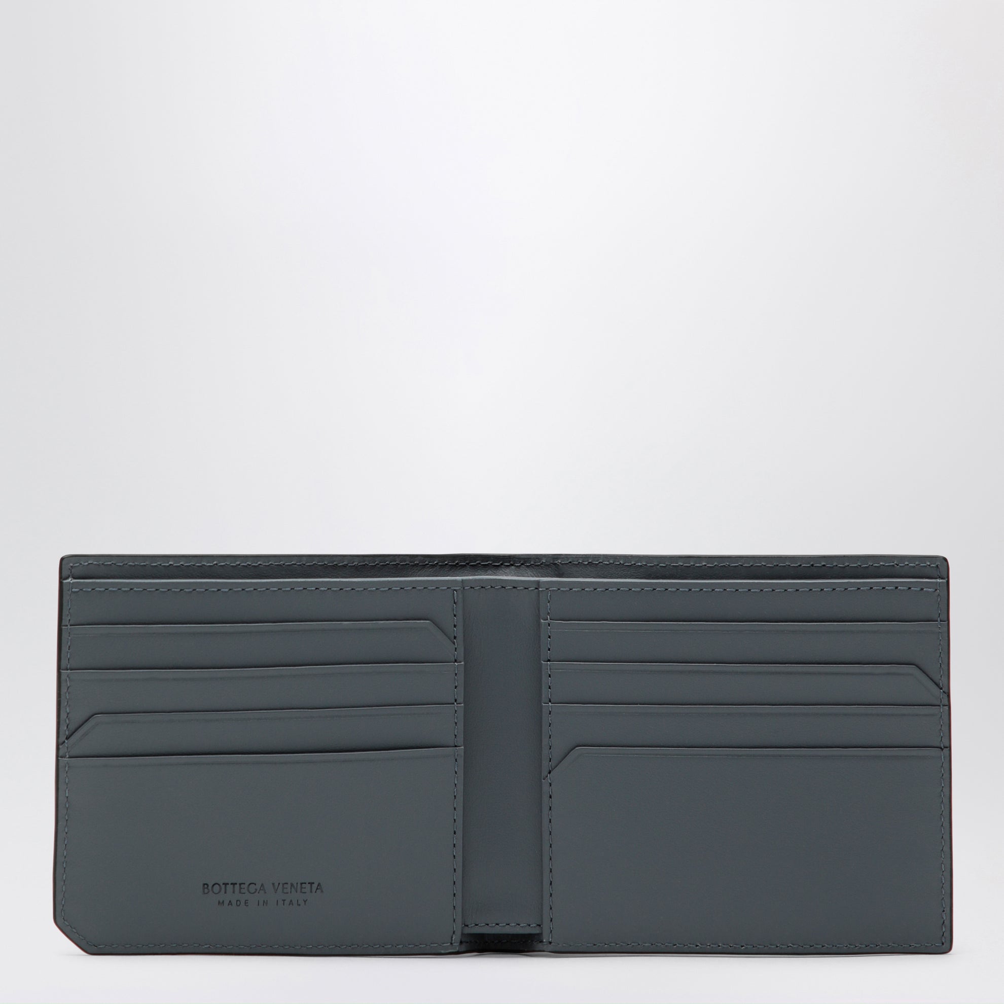 Schwarze Intrecciato Bifold-Geldbörse