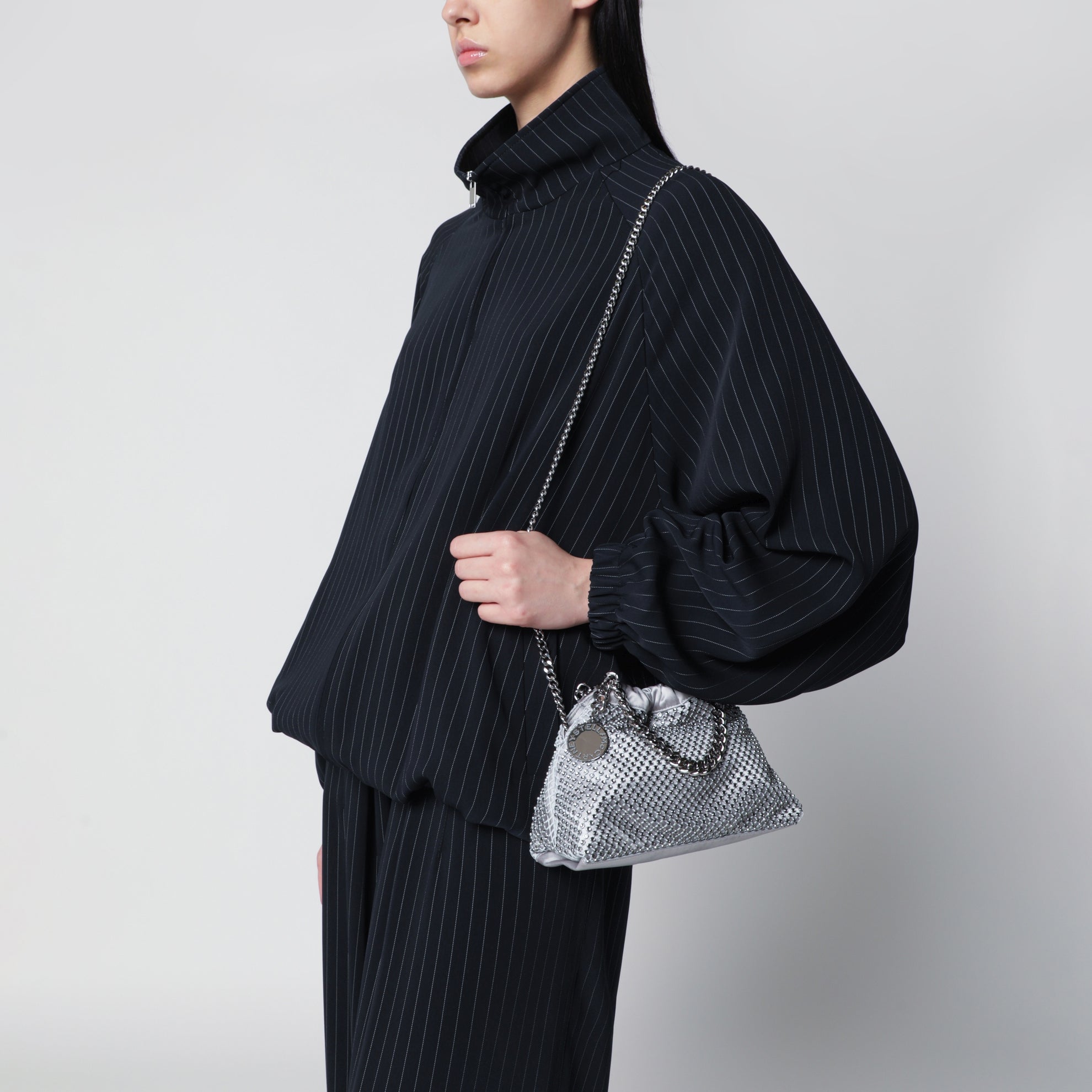 Black Falabella Mini drawstring bag with drawstring closure