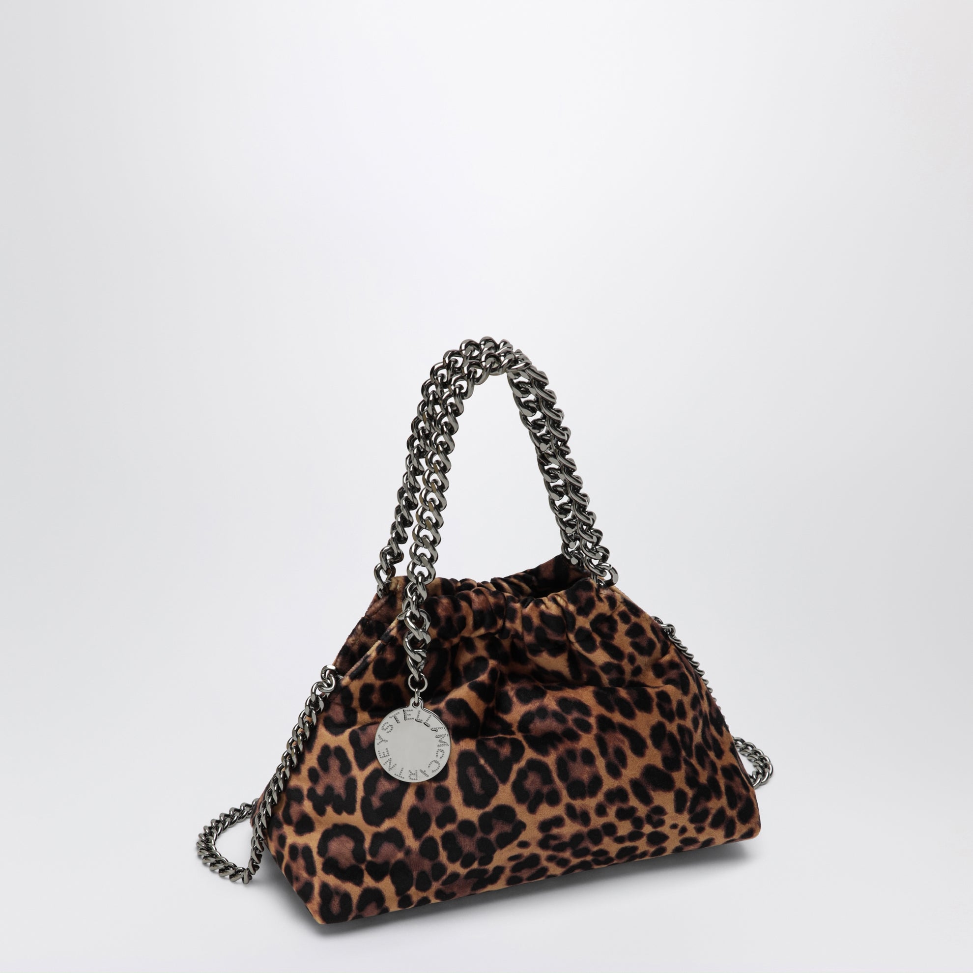 Falabella Mini Beuteltasche aus Leoparden-Samt