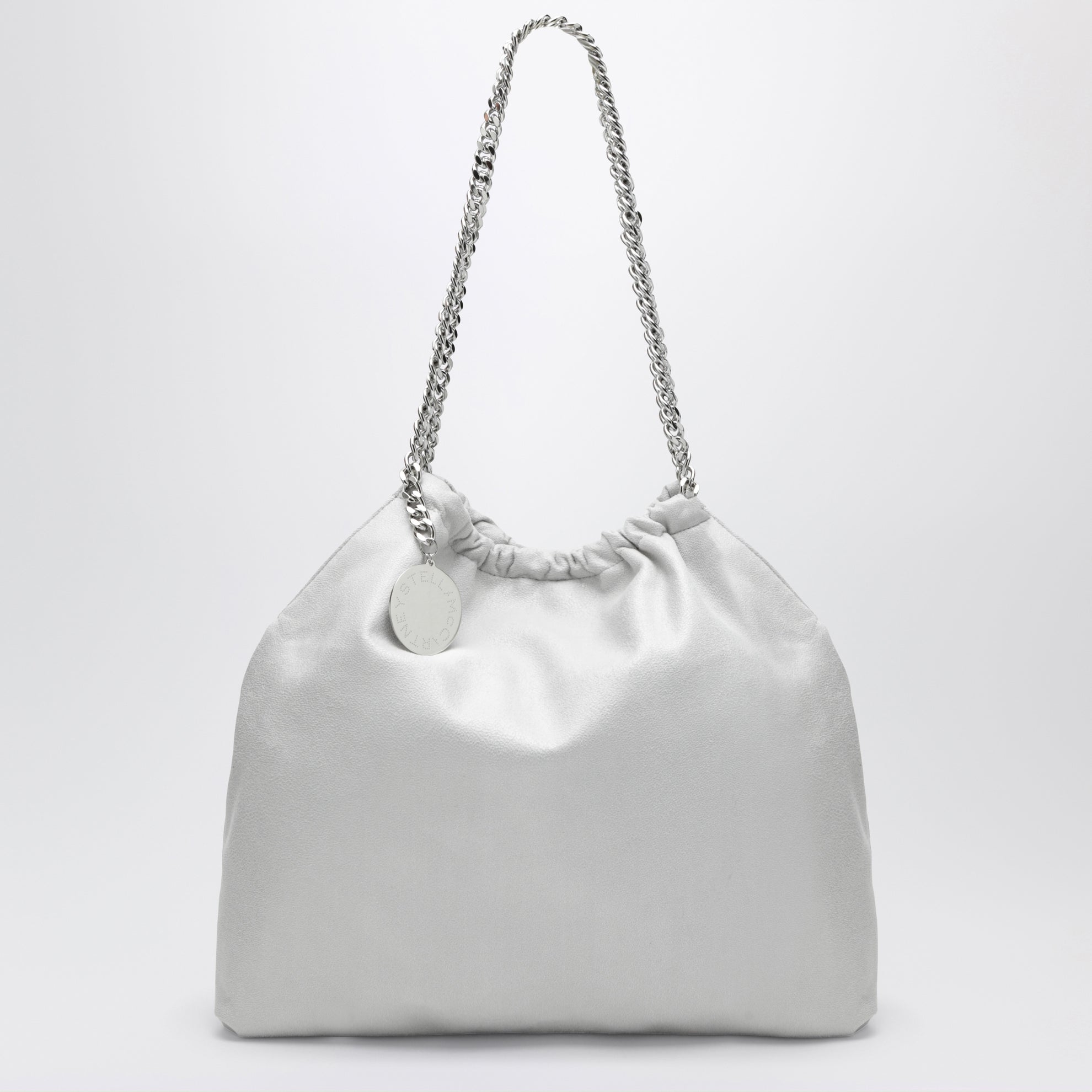 Pearl grey Falabella tote bag