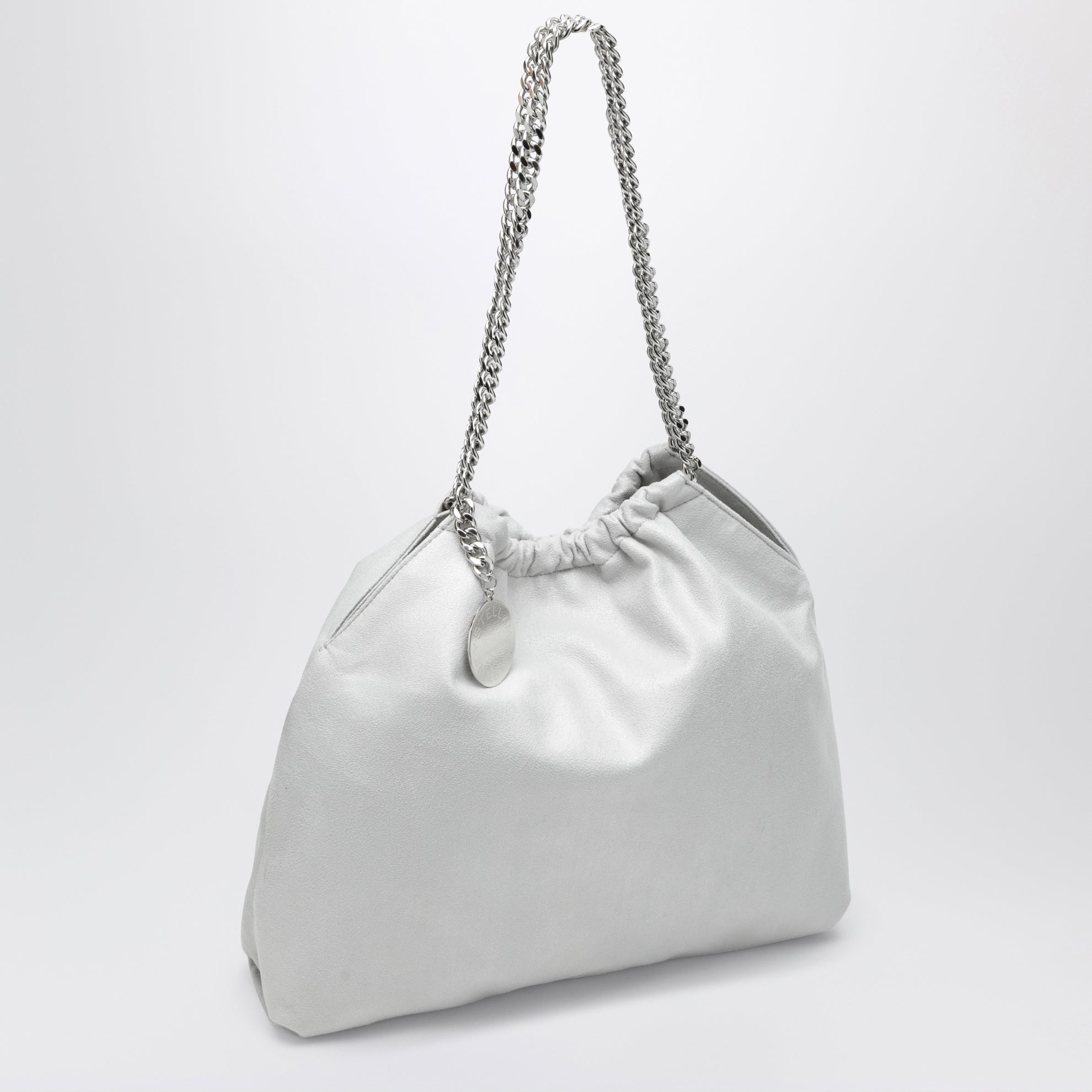 Pearl grey Falabella tote bag