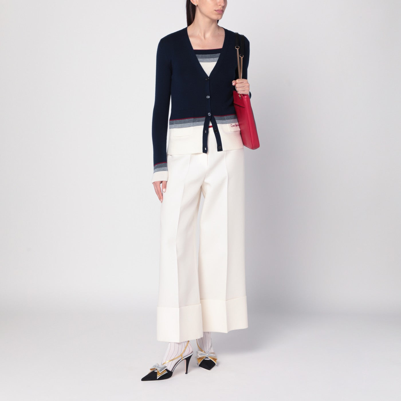 Cardigan con ricamo Chez Valentino in lana