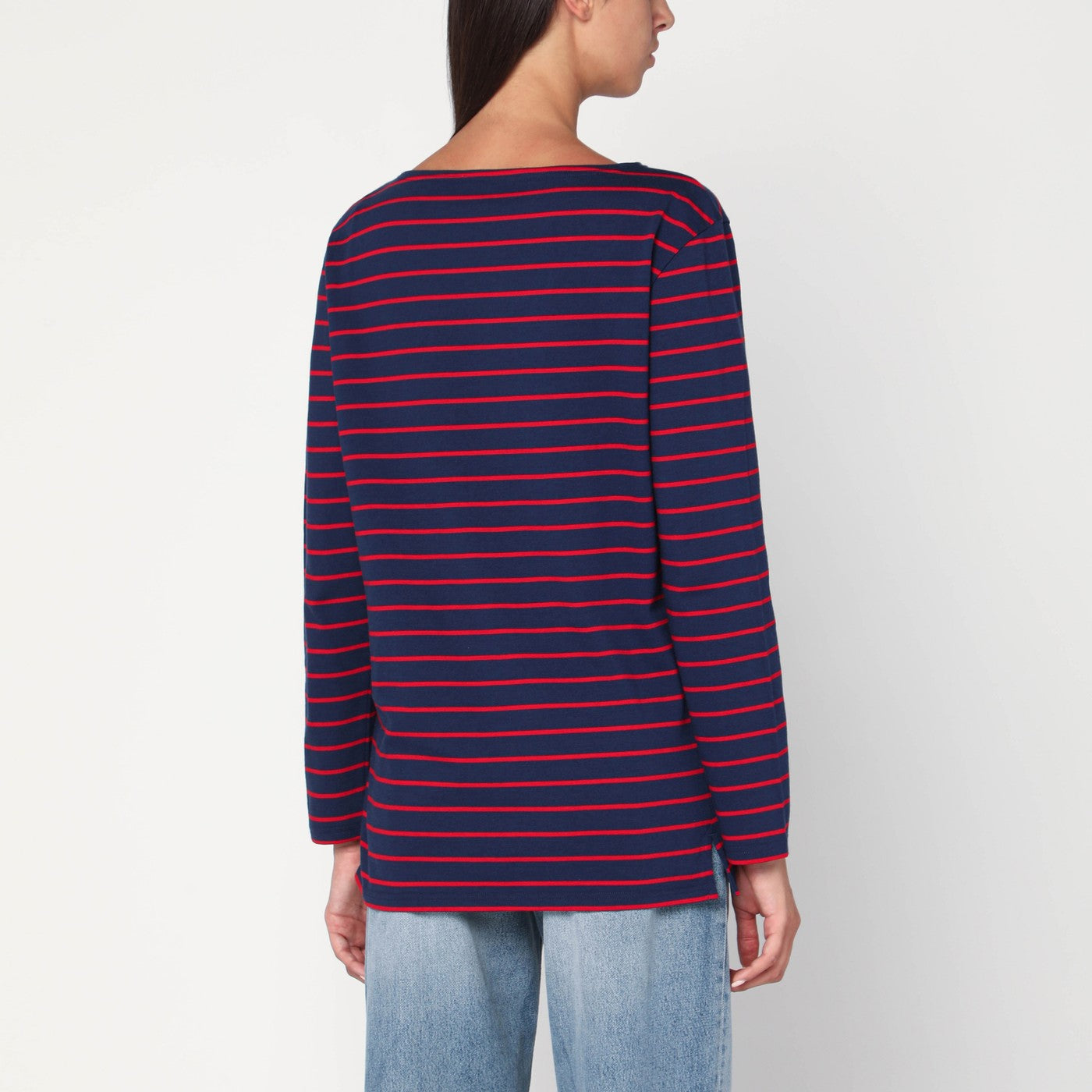 Blue T-shirt with red stripes by Valentino