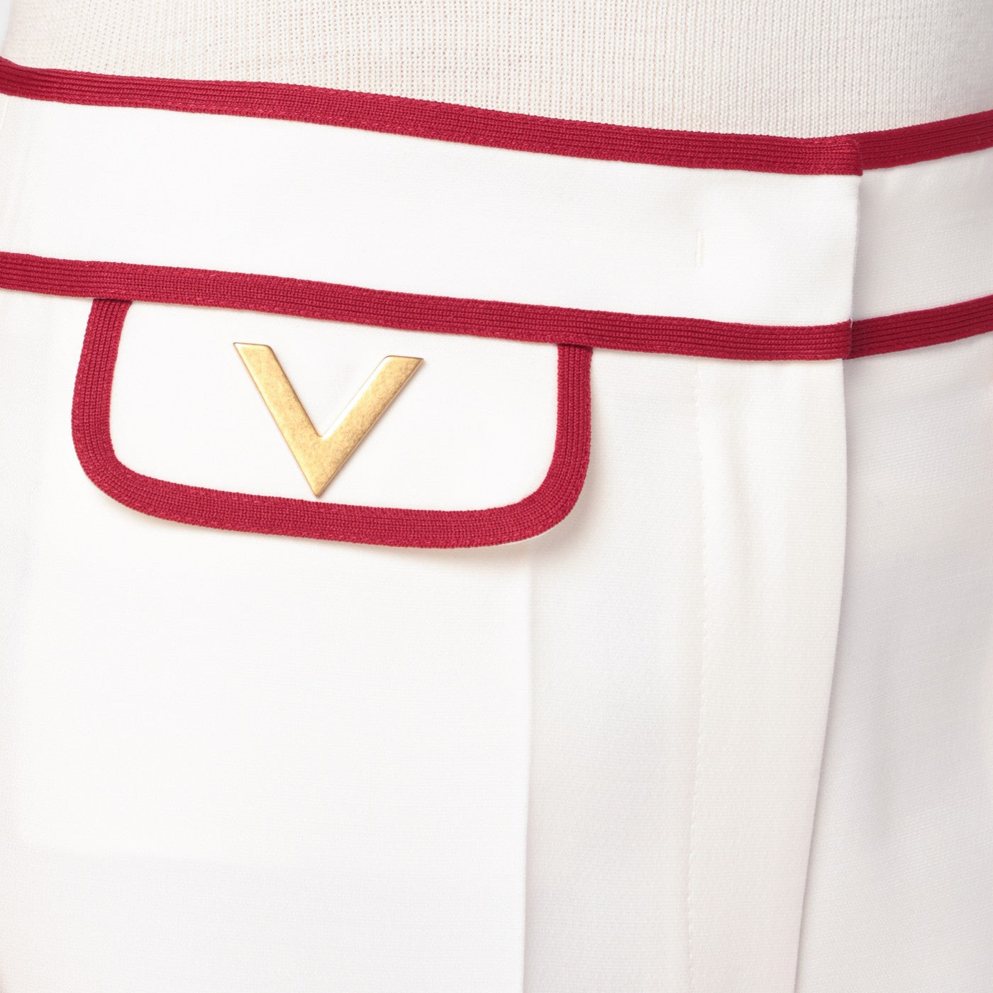 Pantaloni avorio con V Gold
