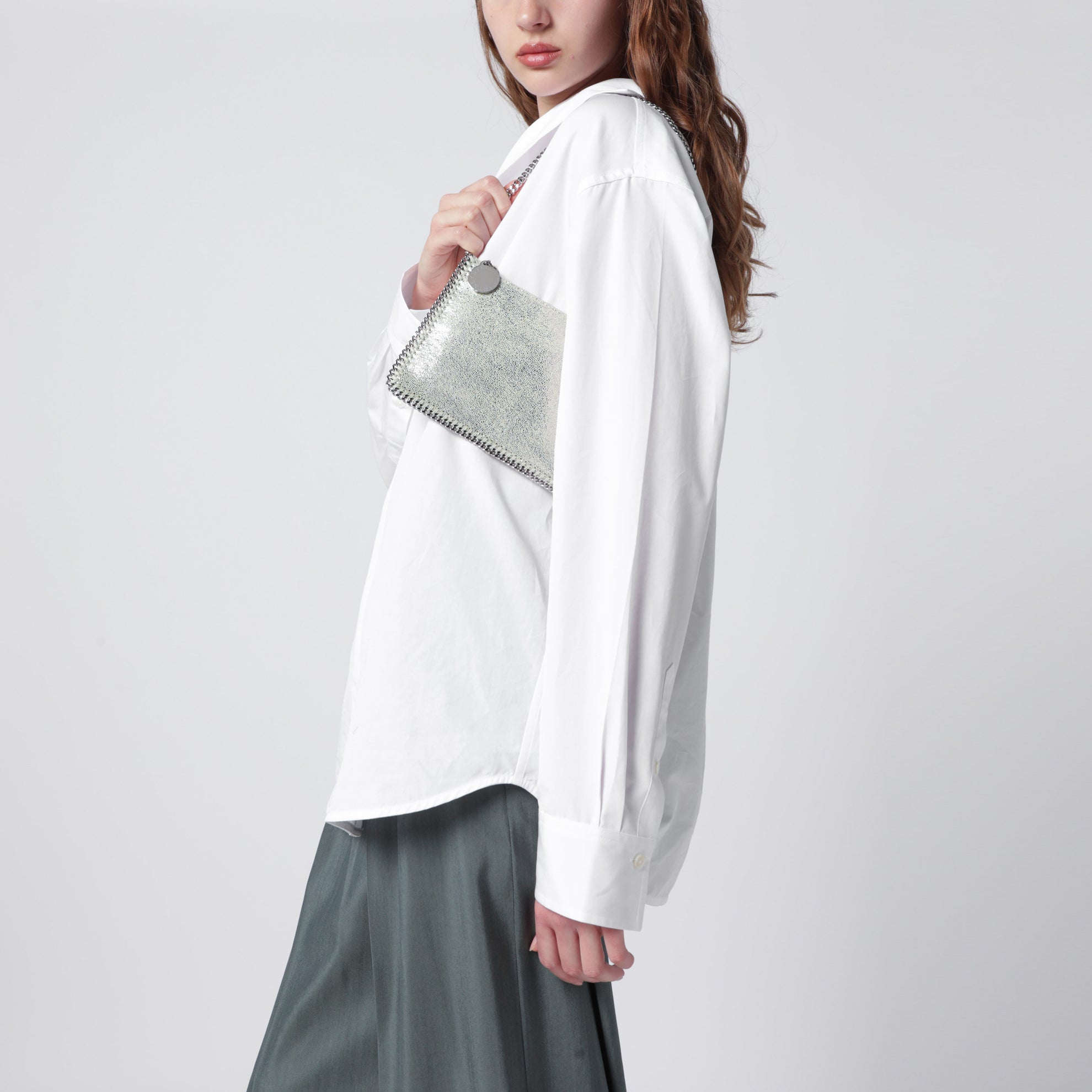 Light lime green mini Falabella shoulder bag