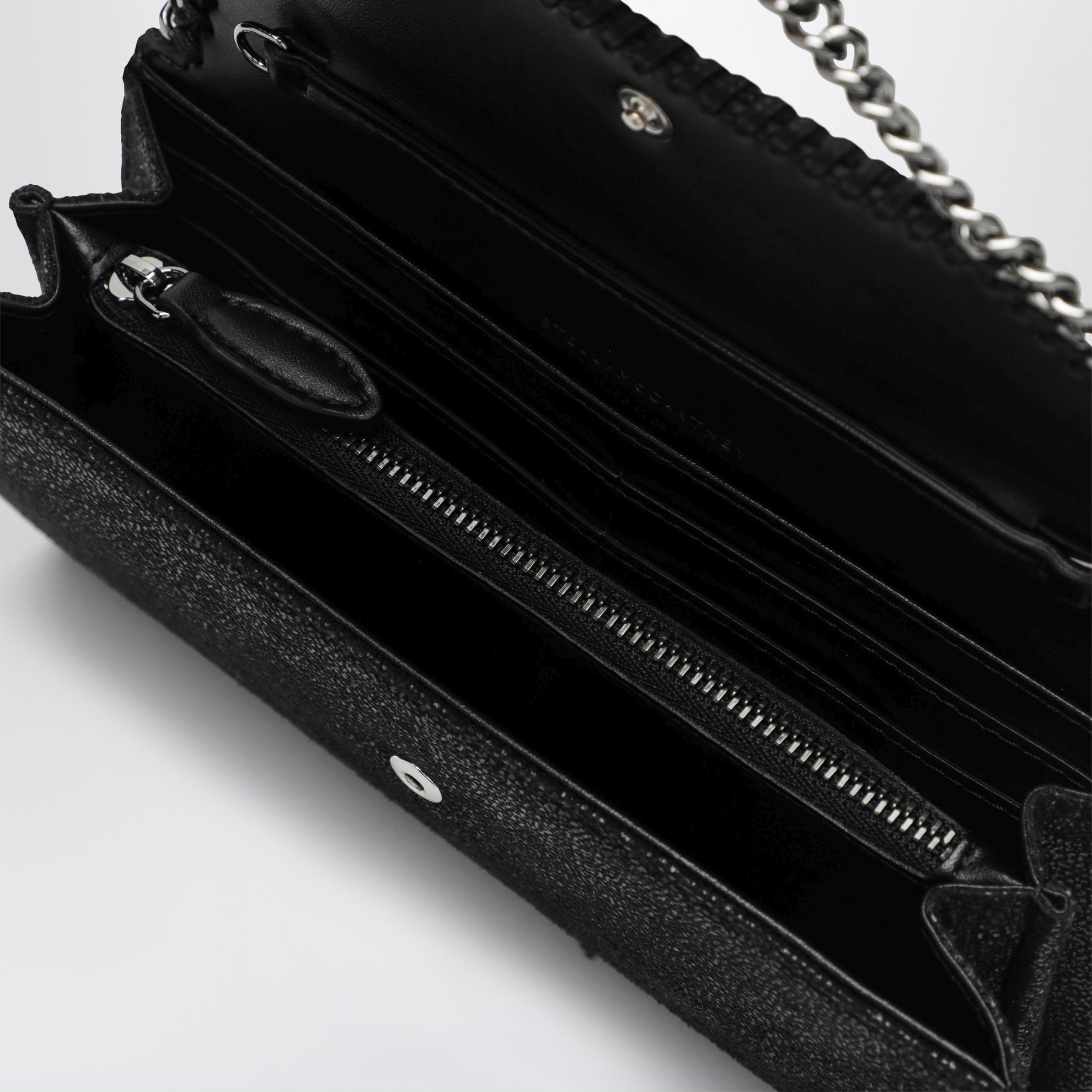 Falabella schwarze Crossbody-Geldbörse