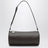 Chocolate brown Logo bowling bag in faux leather