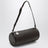 Chocolate brown Logo bowling bag in faux leather