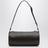 Chocolate brown Logo bowling bag in faux leather