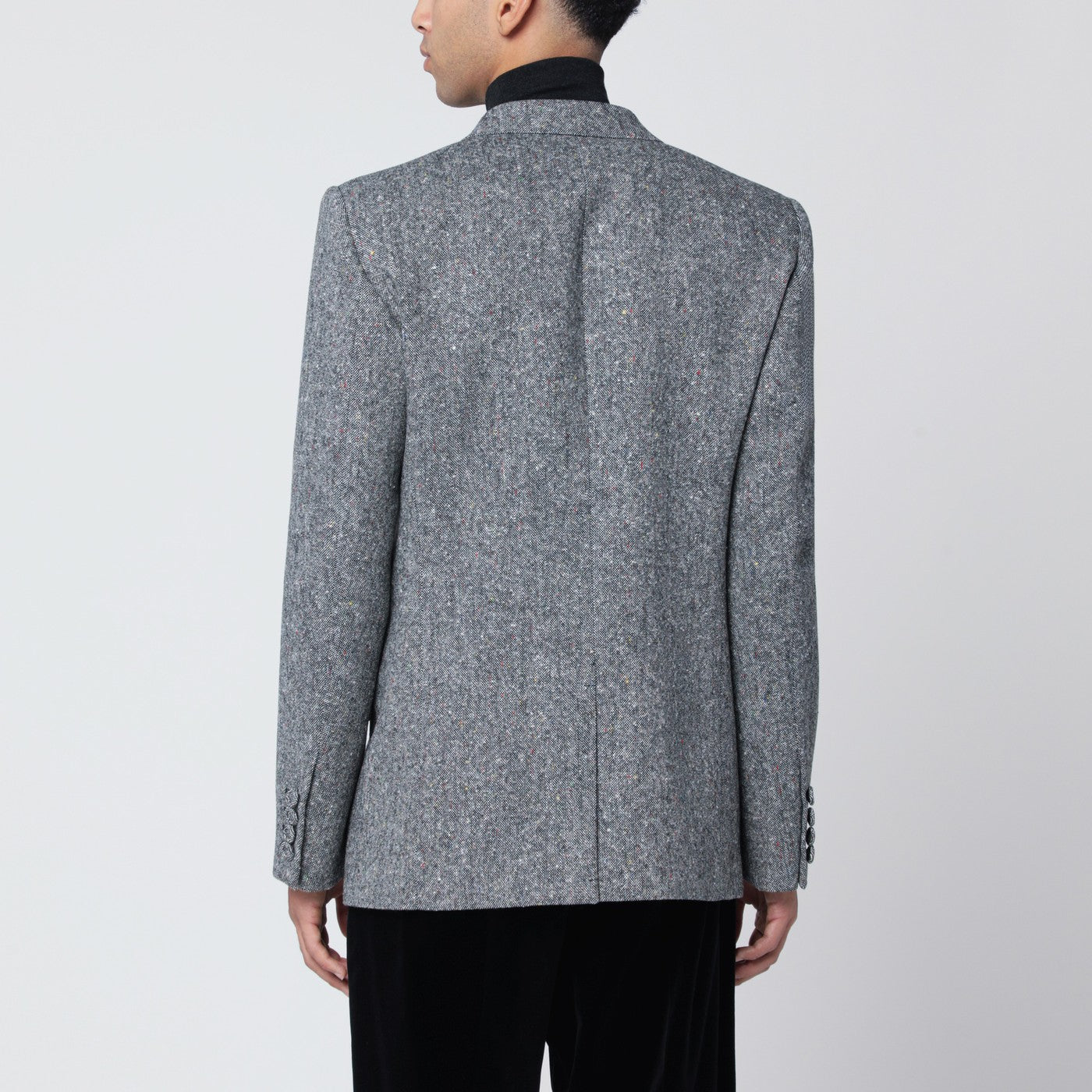 Double-breasted jacket in natté wool bouclé
