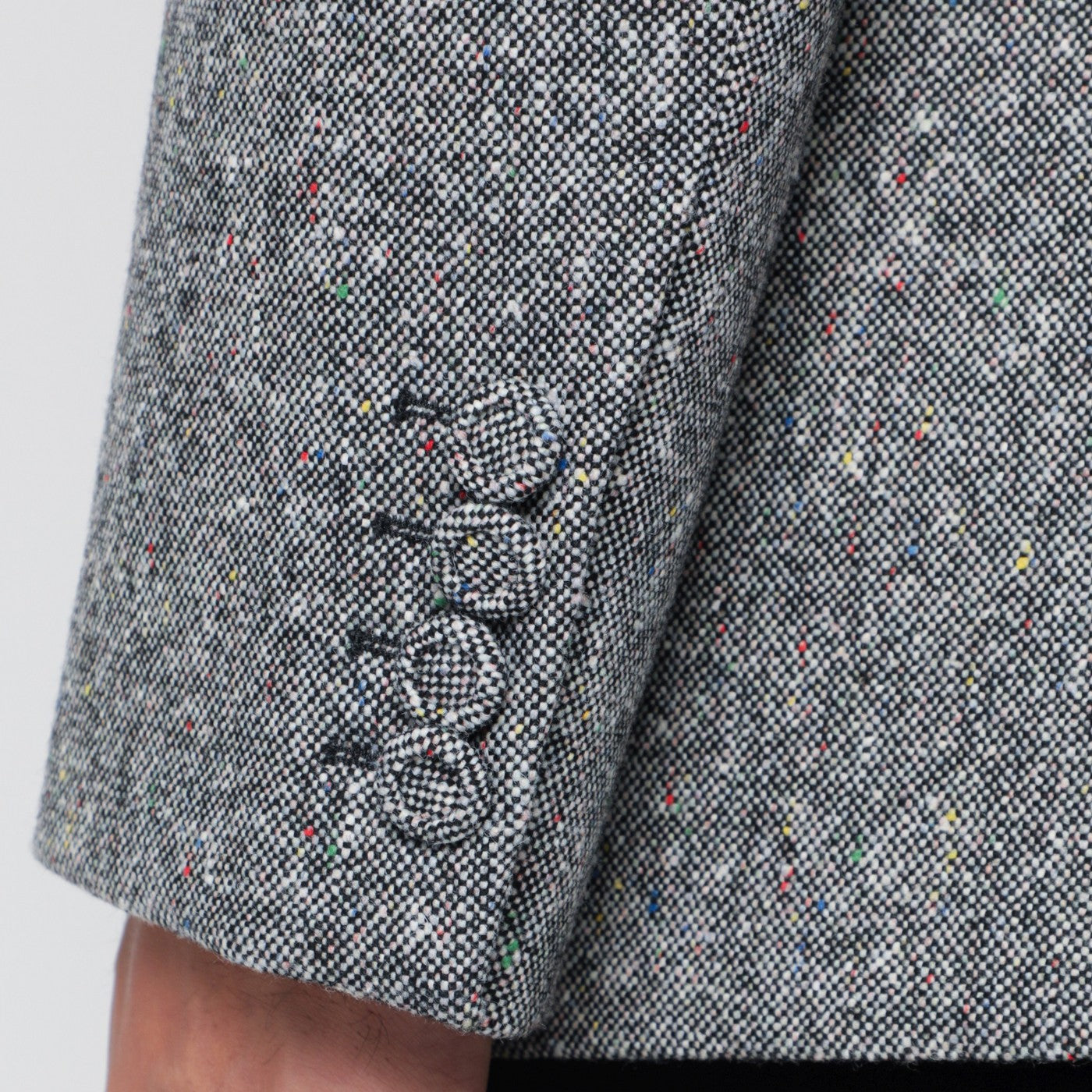 Double-breasted jacket in natté wool bouclé