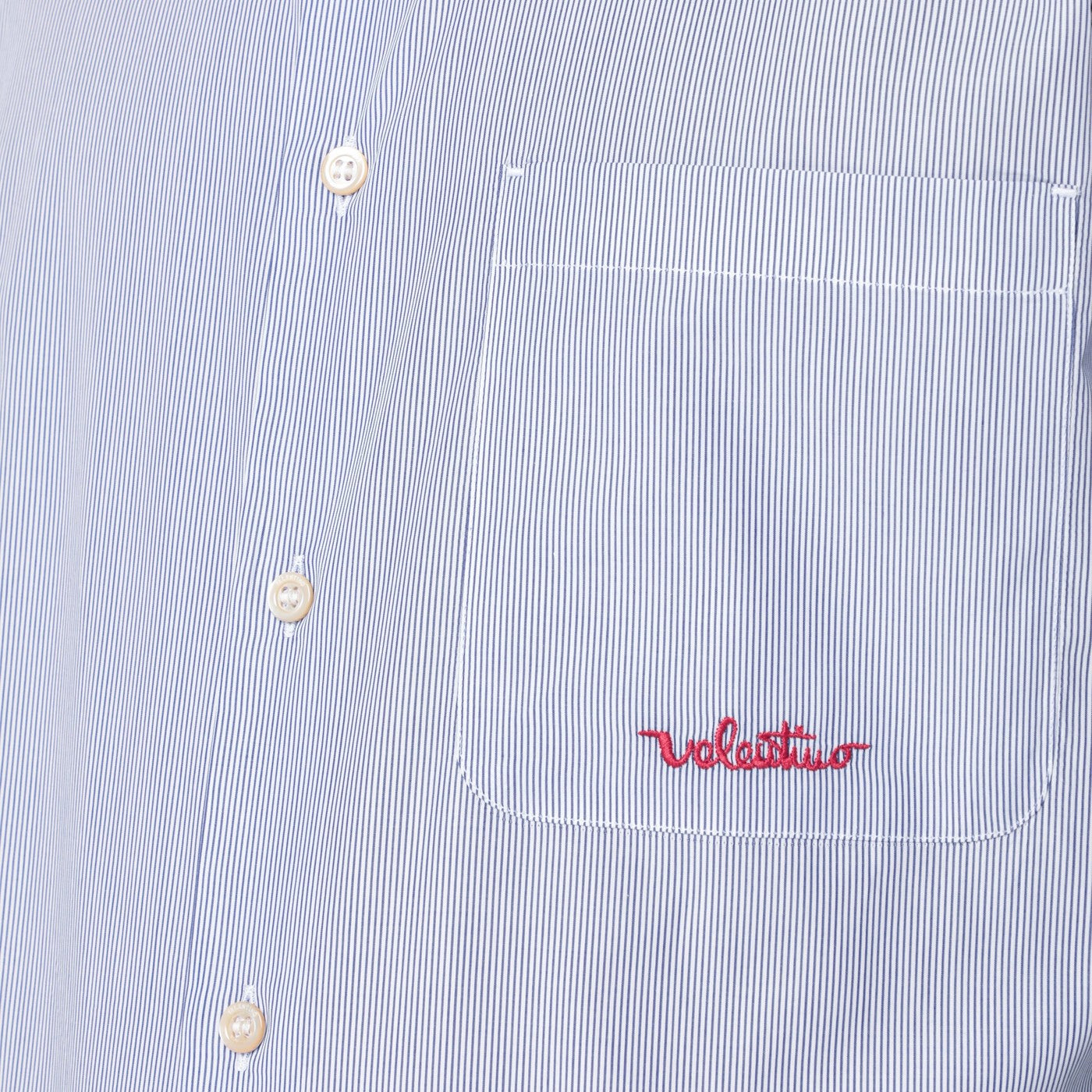 Chemise bleue en coton avec logo