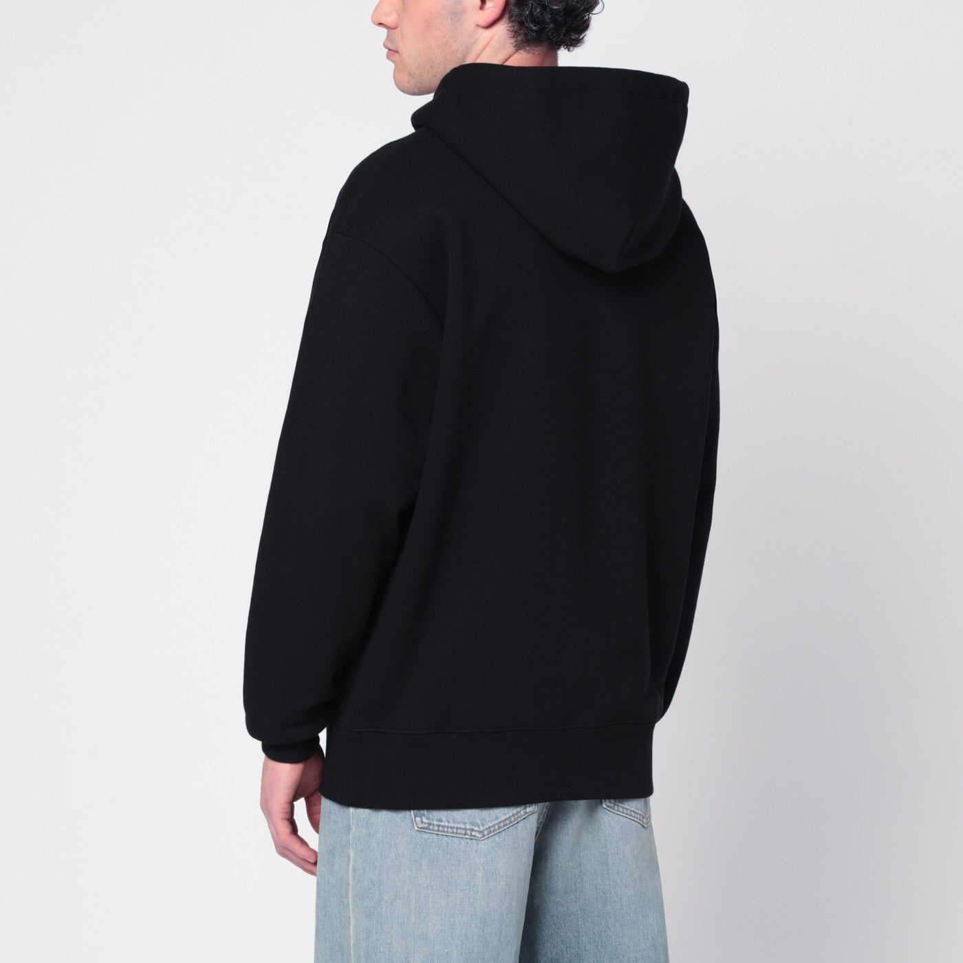 Sweat-shirt noir avec patch Le Chat de la Maison