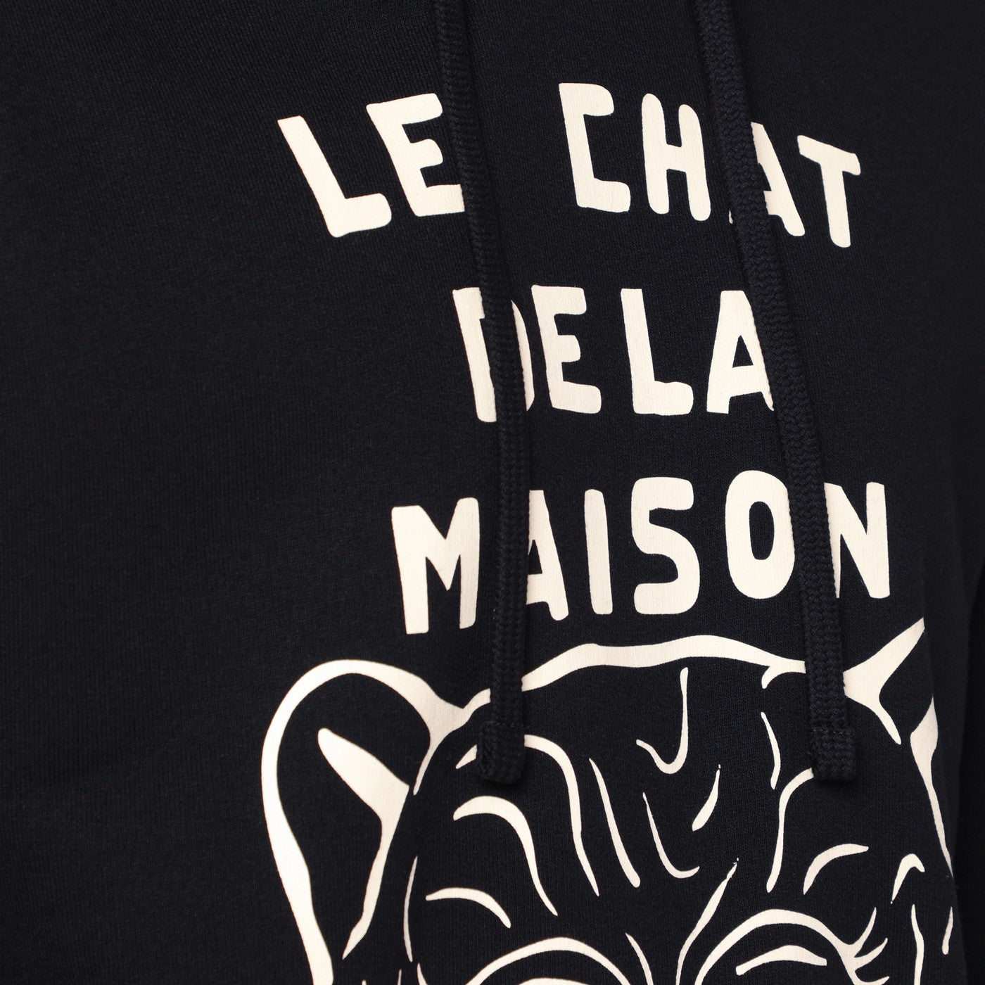 Sweat-shirt noir avec patch Le Chat de la Maison