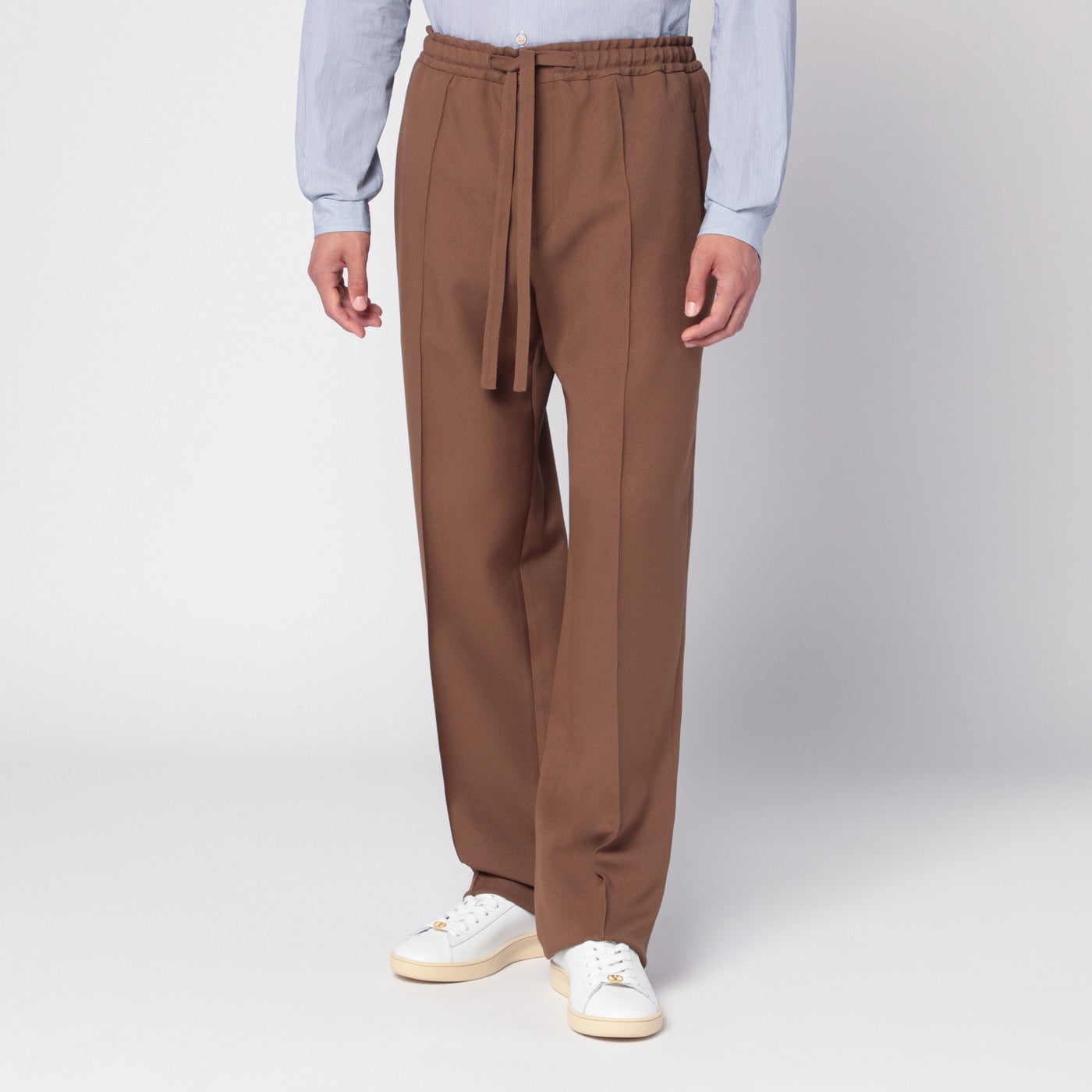 Pantaloni in gabardine marrone