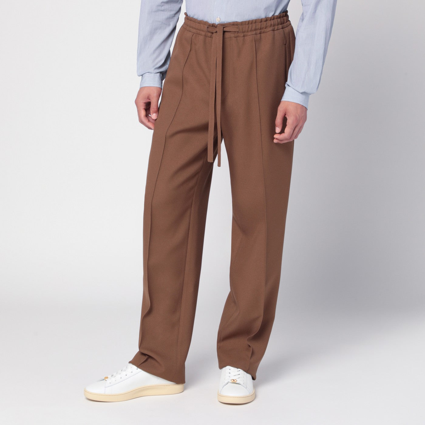 Pantaloni in gabardine marrone