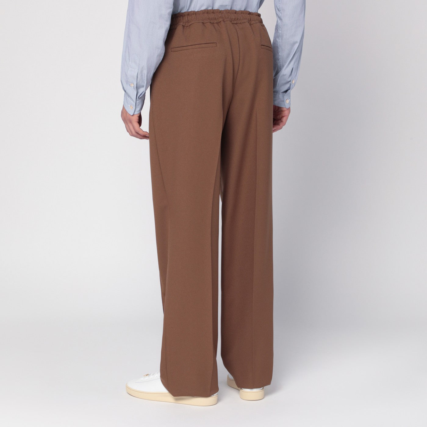 Pantaloni in gabardine marrone