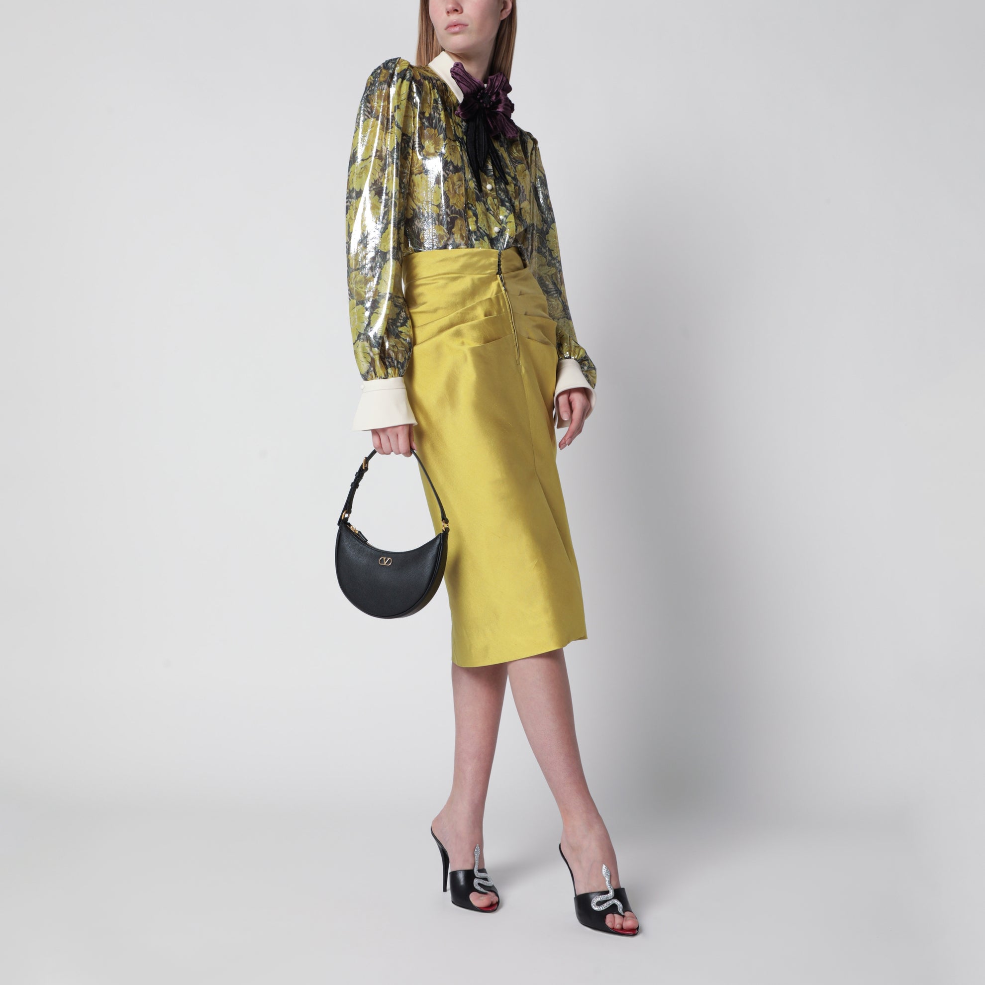 Borsa a tracolla mini Vlogo in pelle nera