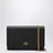 VLogo Signature grained calfskin clutch in black