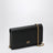 VLogo Signature grained calfskin clutch in black