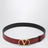 Reversible VLogo Signature belt in glossy calfskin black/red