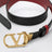 Reversible VLogo Signature belt in glossy calfskin black/red