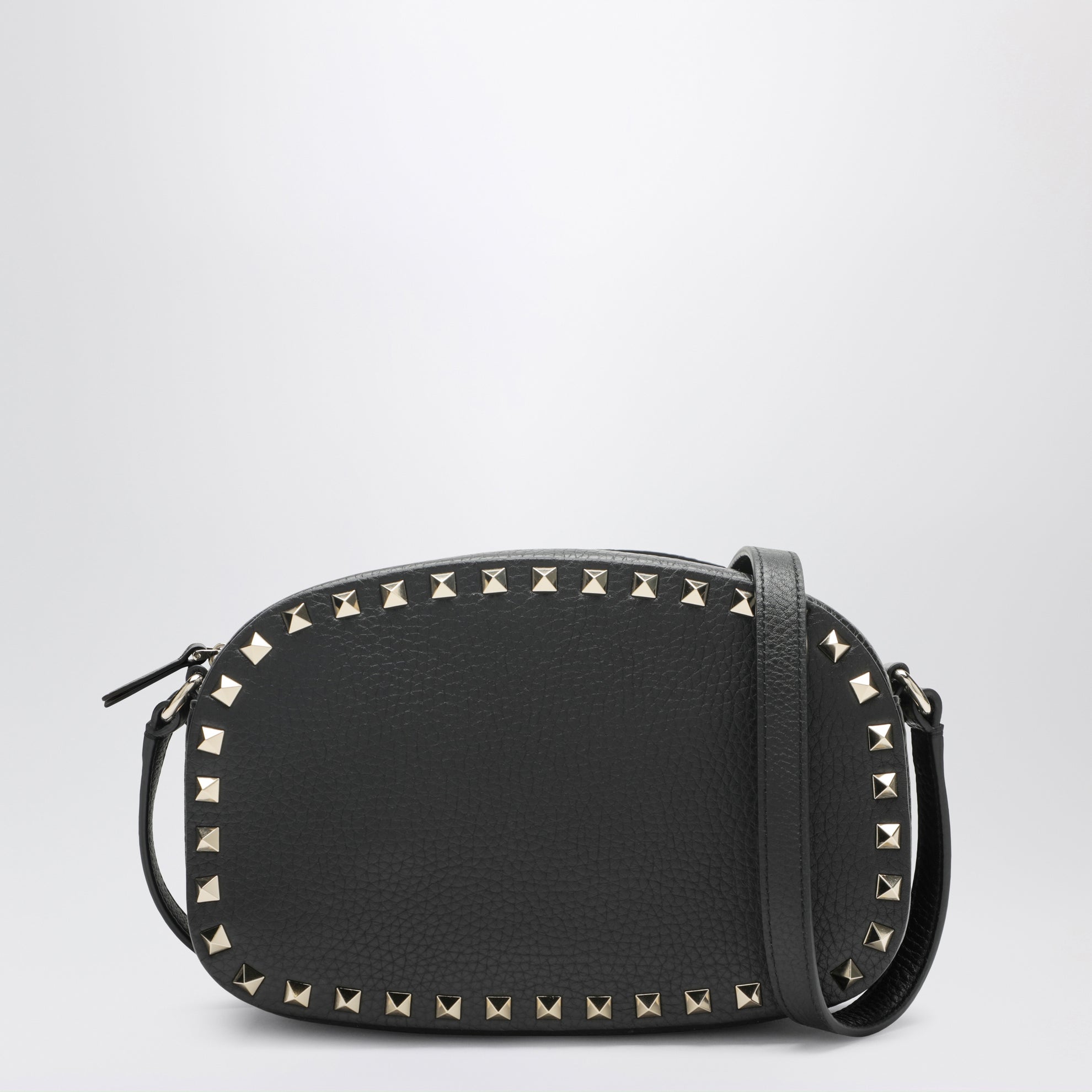 Rockstud Camera Case crossbody bag in black leather