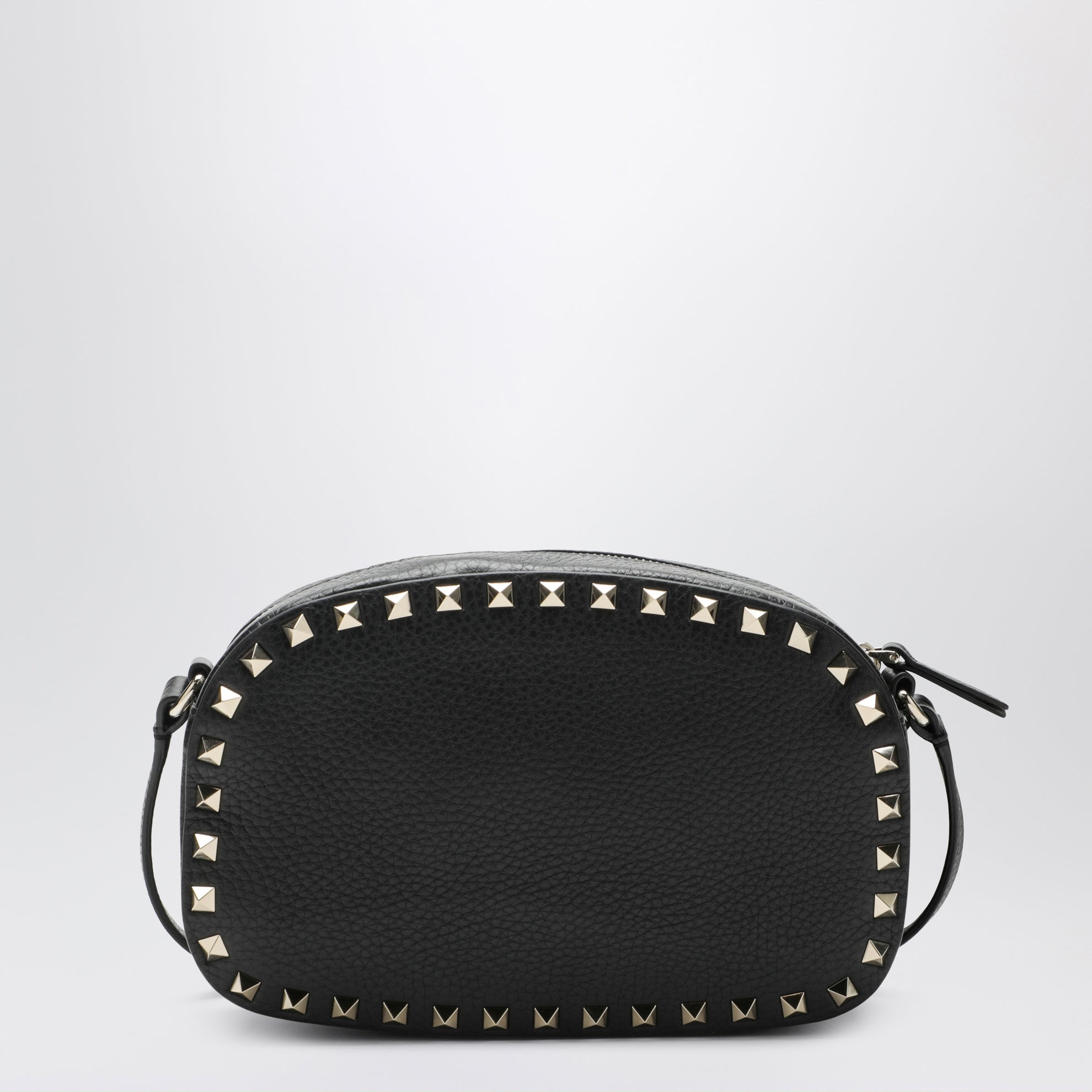 Rockstud Camera Case crossbody bag in black leather