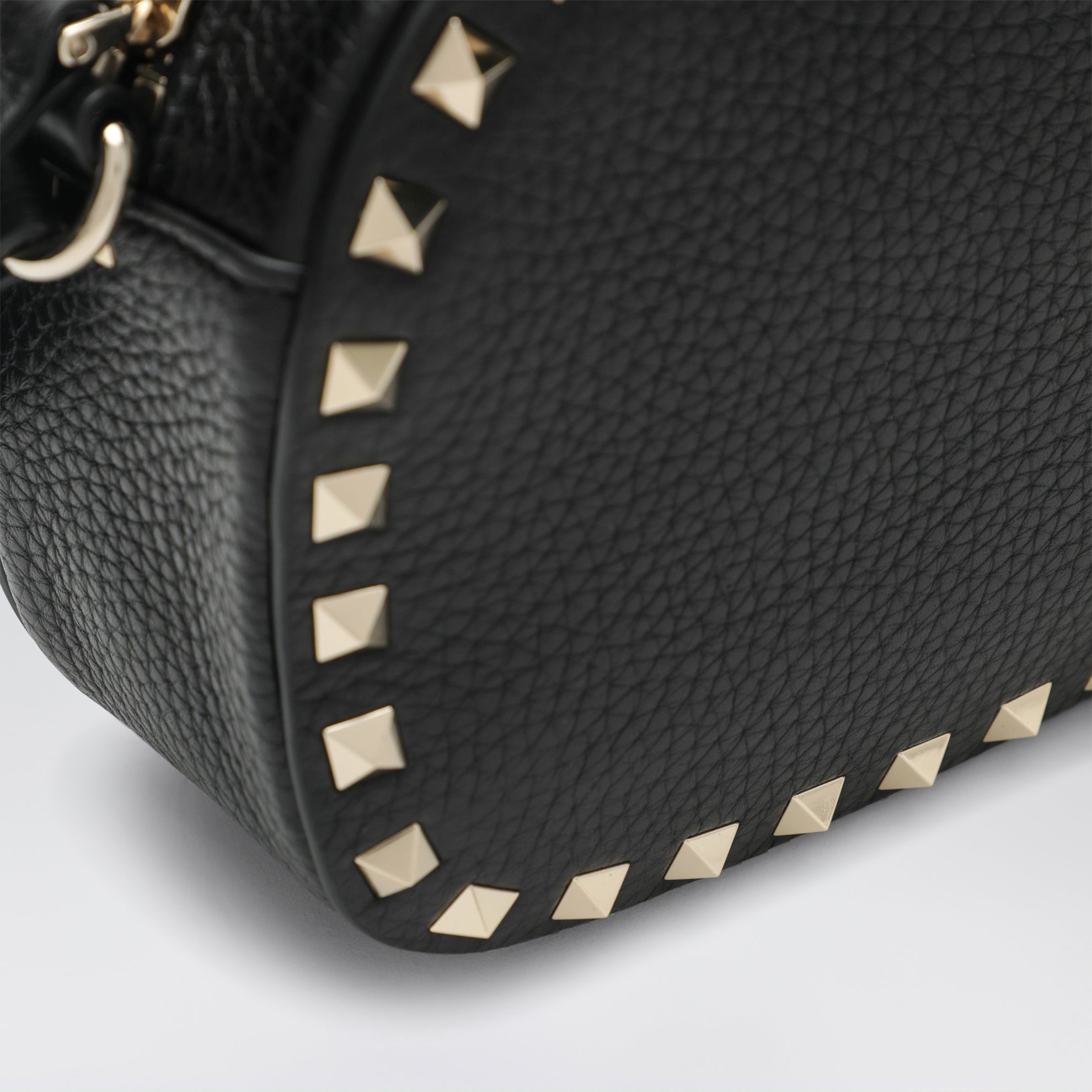 Rockstud Camera Case crossbody bag in black leather