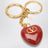 Bag charm keyring Coeur Royal in red
