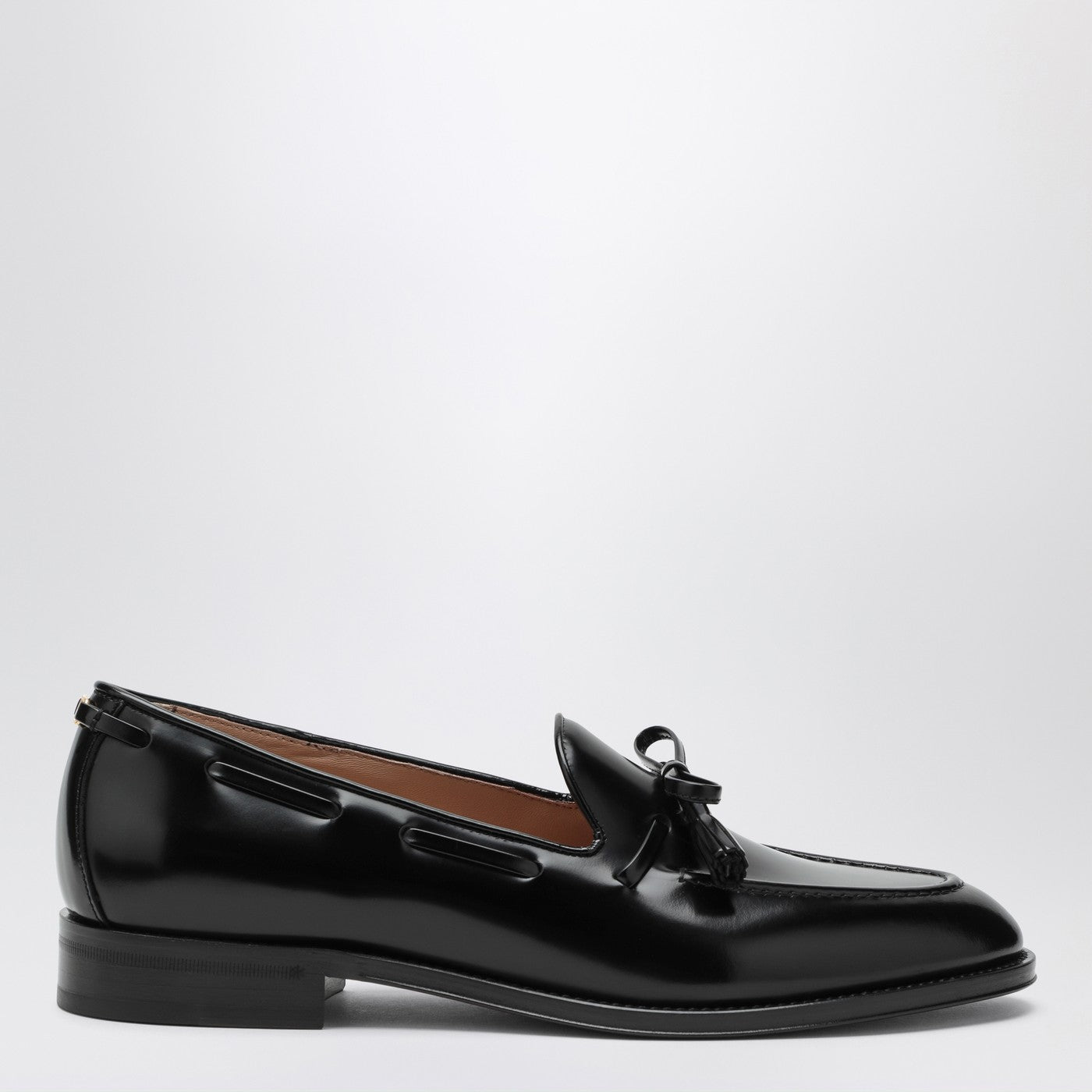 Bowshire loafers in black glossy calfskin