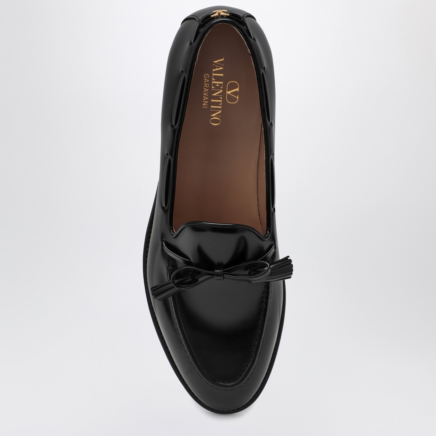 Bowshire loafers in black glossy calfskin