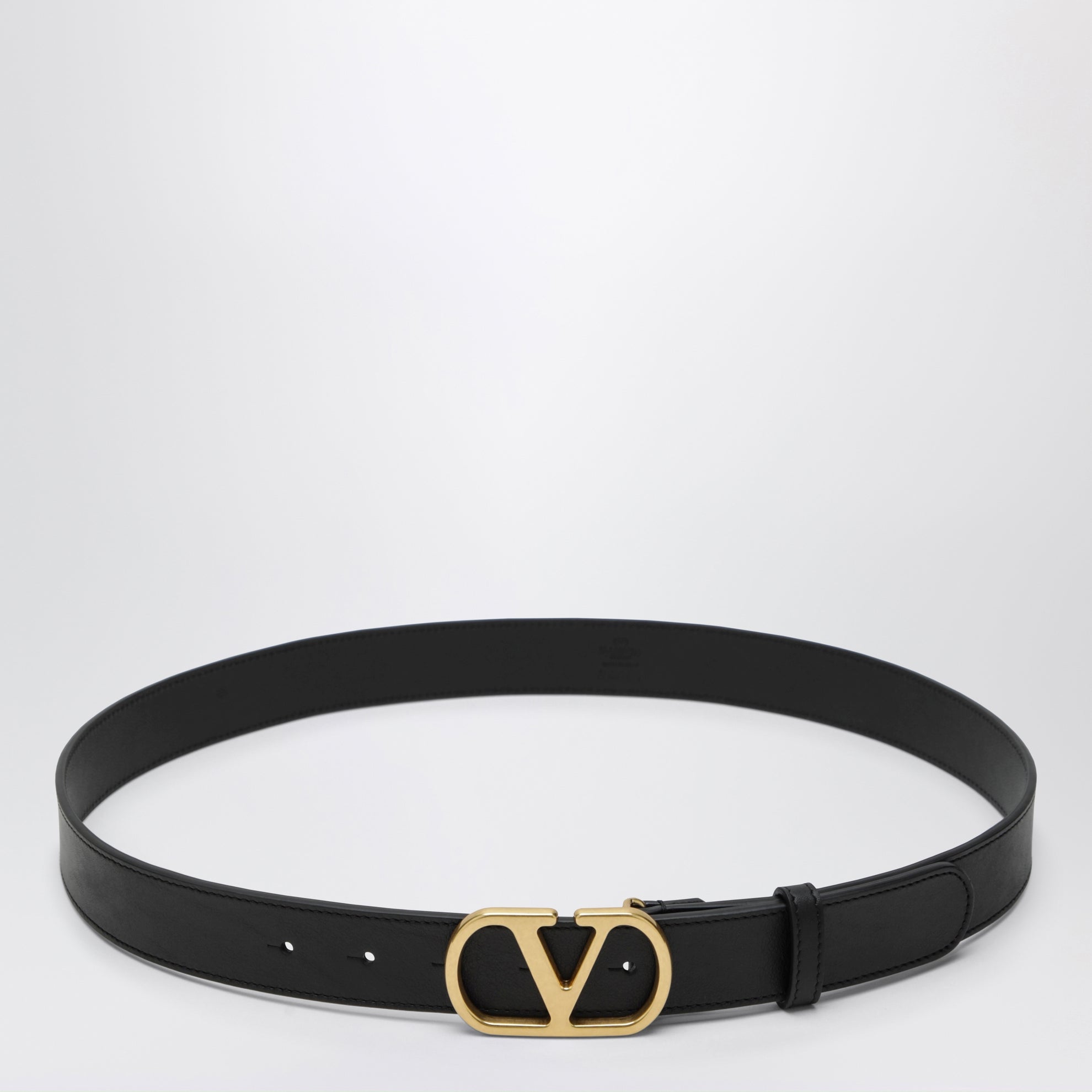 Cintura VLogo Signature in pelle di vitello nera