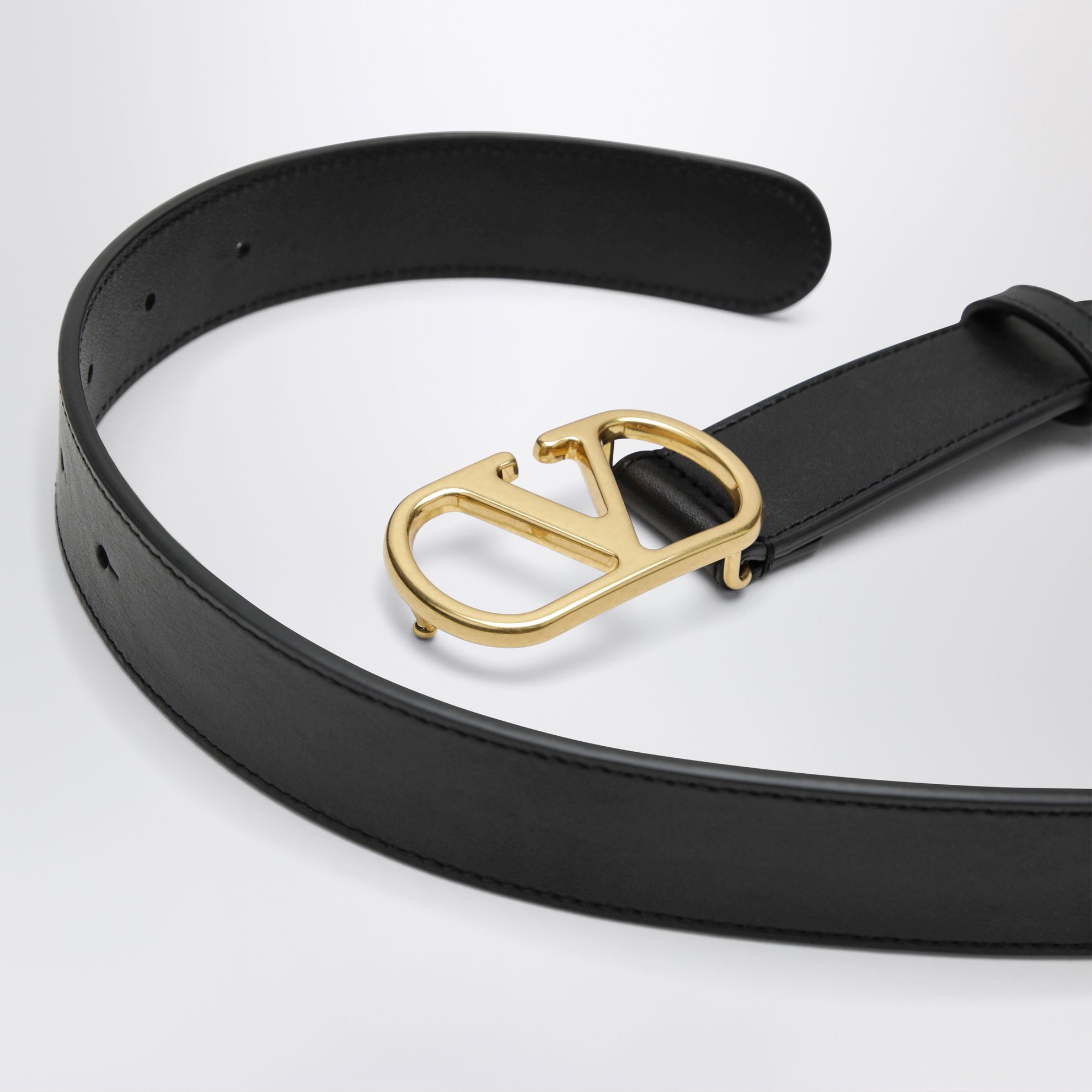 Cintura VLogo Signature in pelle di vitello nera