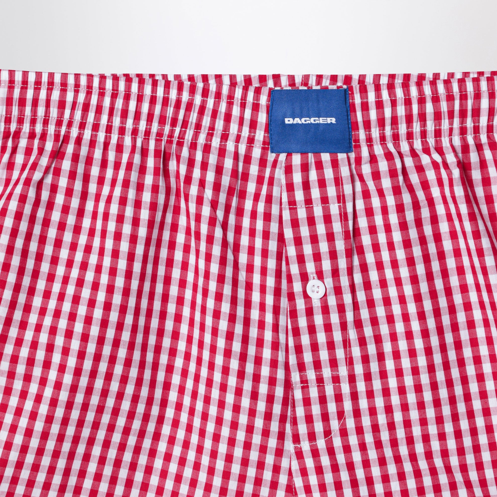 Boxer à carreaux gingham rouge/blanc