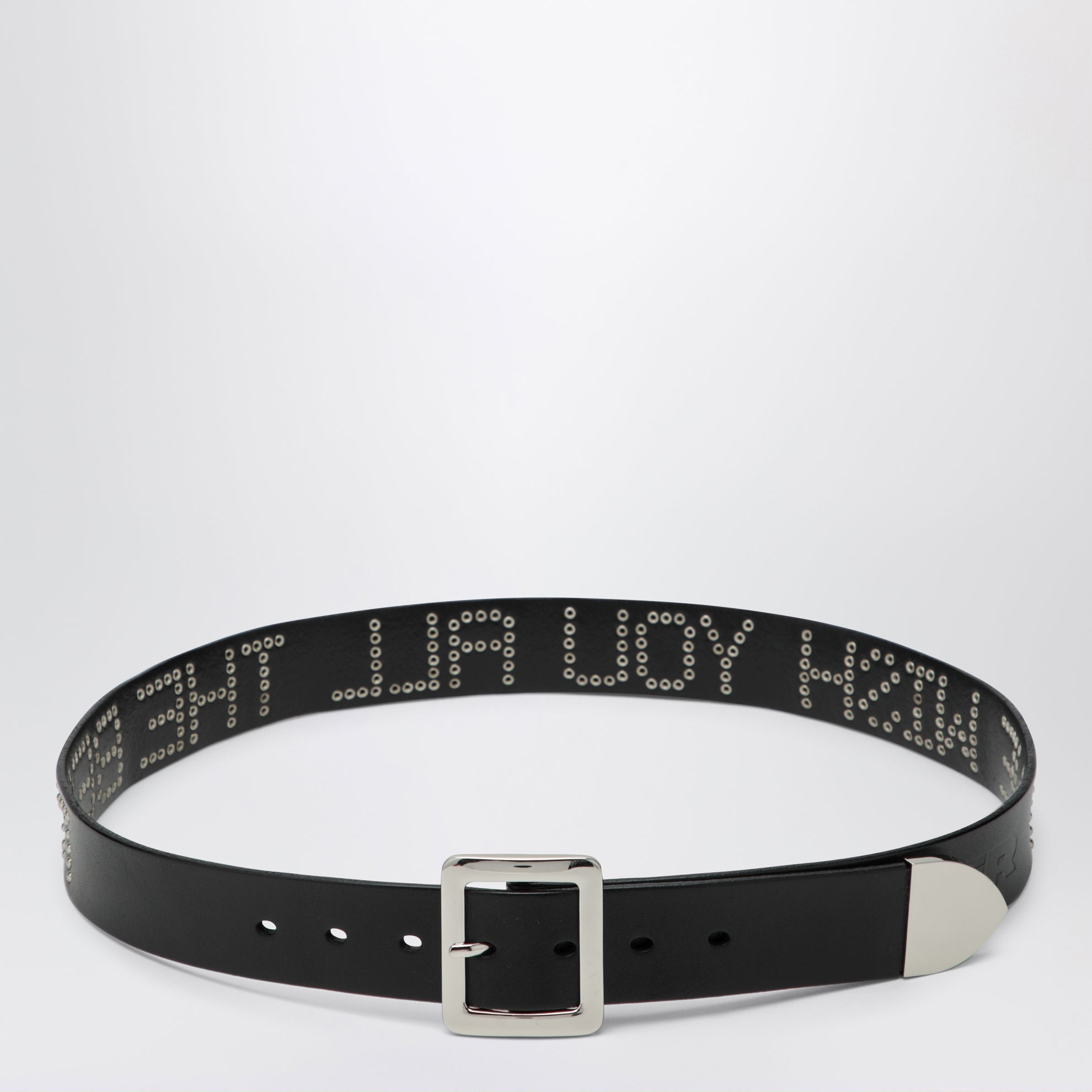 Black leather We Wish You All The Best belt