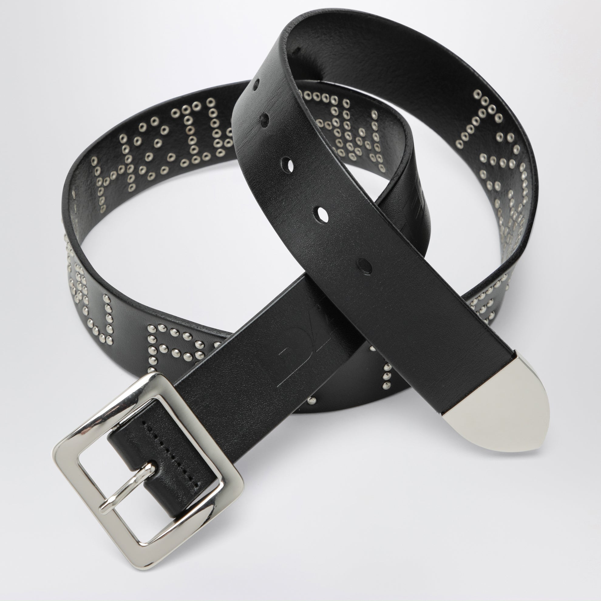 Black leather We Wish You All The Best belt