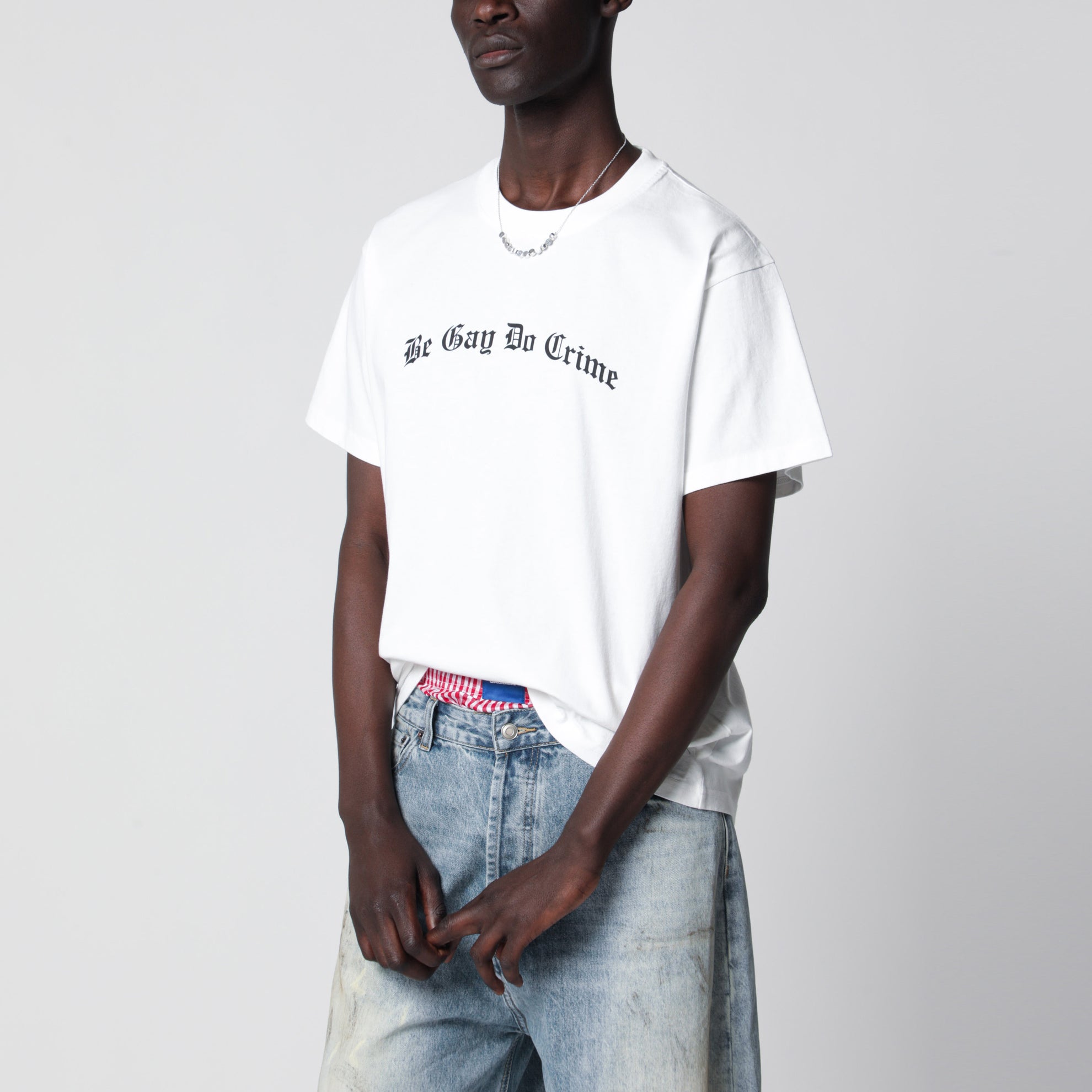 T-shirt blanc Be Gay Do Crime