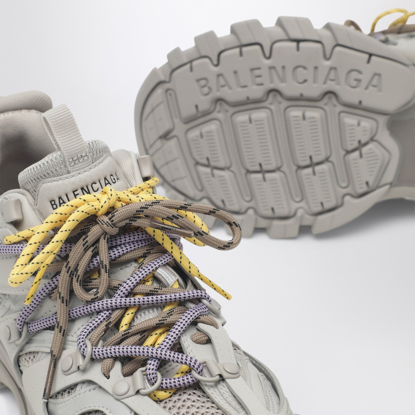 Track Trail sneakers in yellow, purple, brown and black