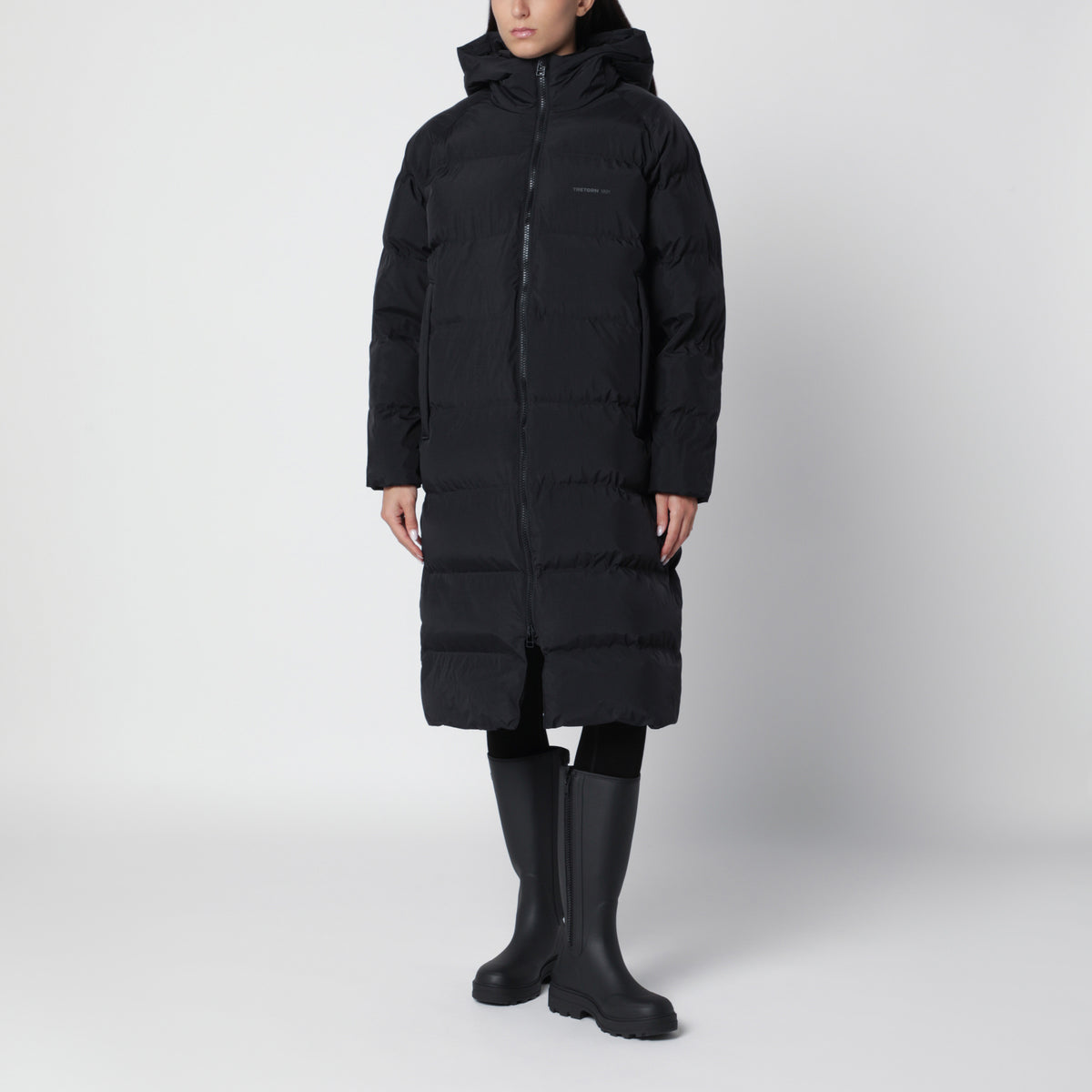 Schwarzer wattierter Arctic Puffer Parka