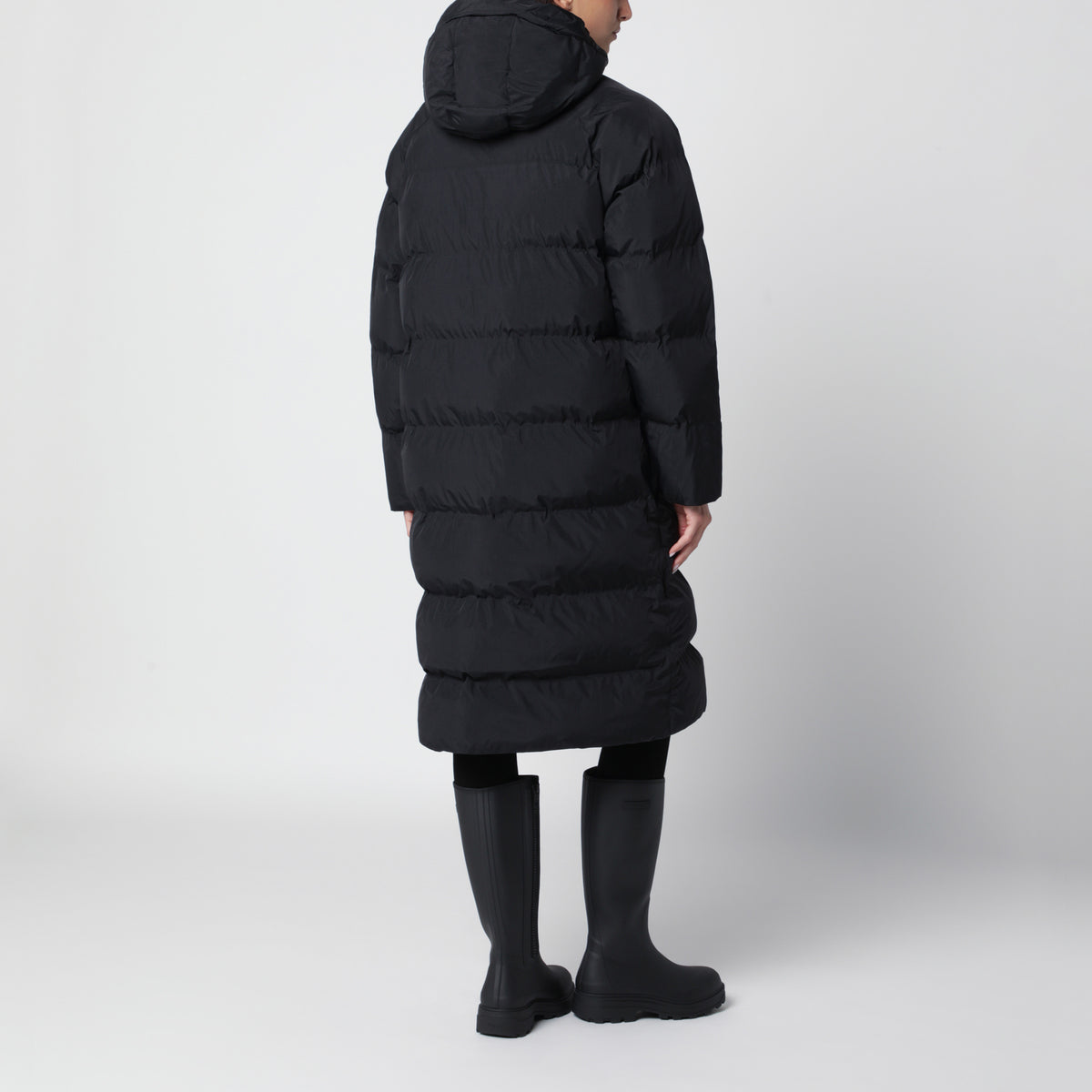 Schwarzer wattierter Arctic Puffer Parka