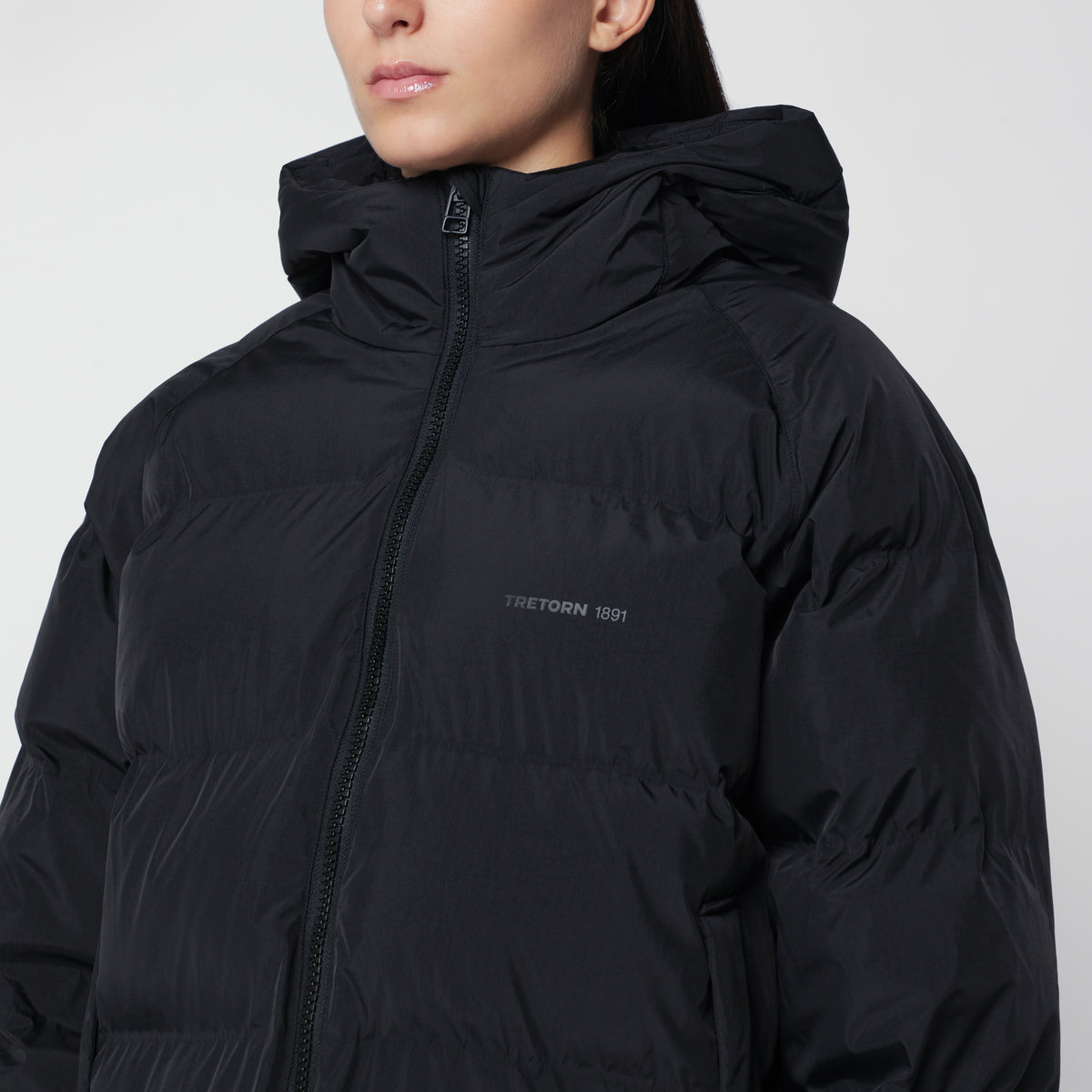 Schwarzer wattierter Arctic Puffer Parka