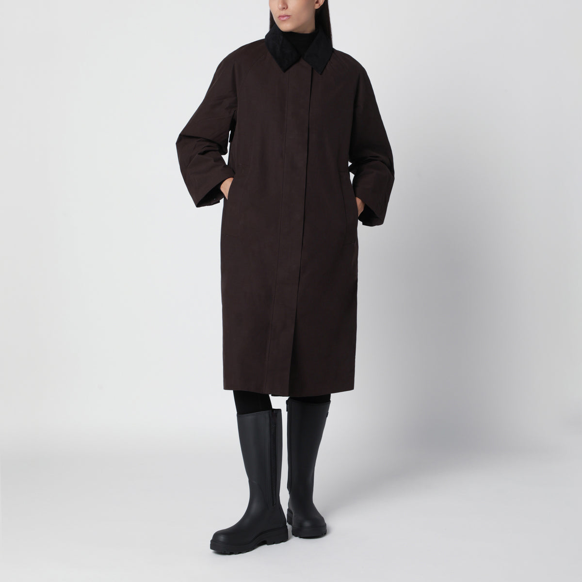Manteau Dawn marron foncé en mélange de coton