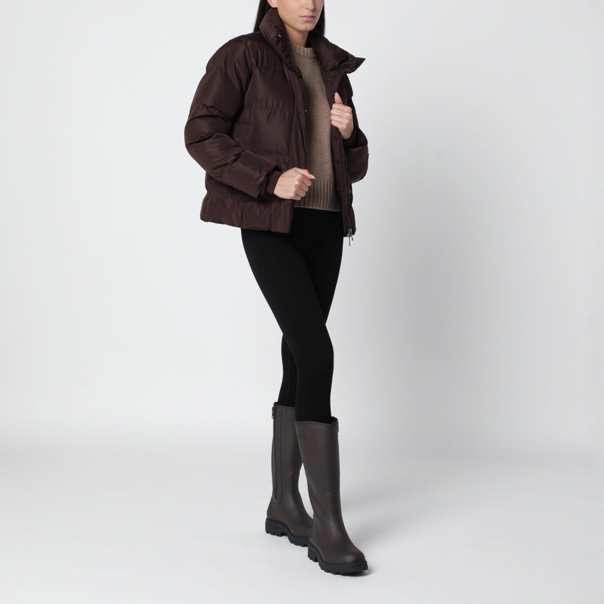 Hill Daunenjacke aus recyceltem Polyester in Dunkelbraun
