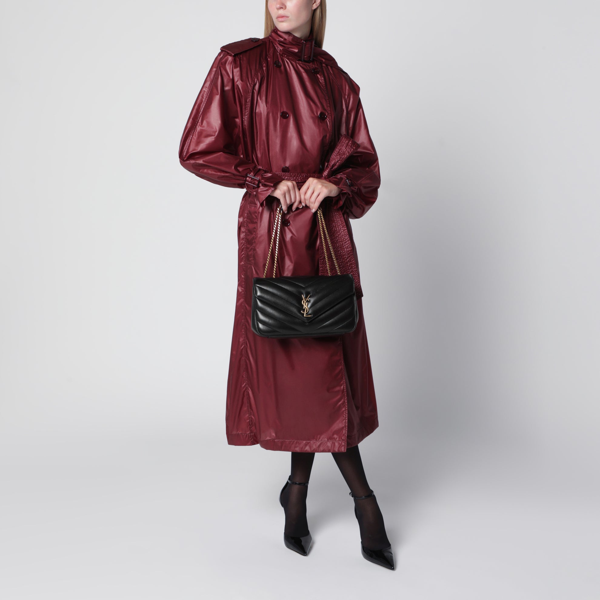 Borsa LouLou media nera in pelle