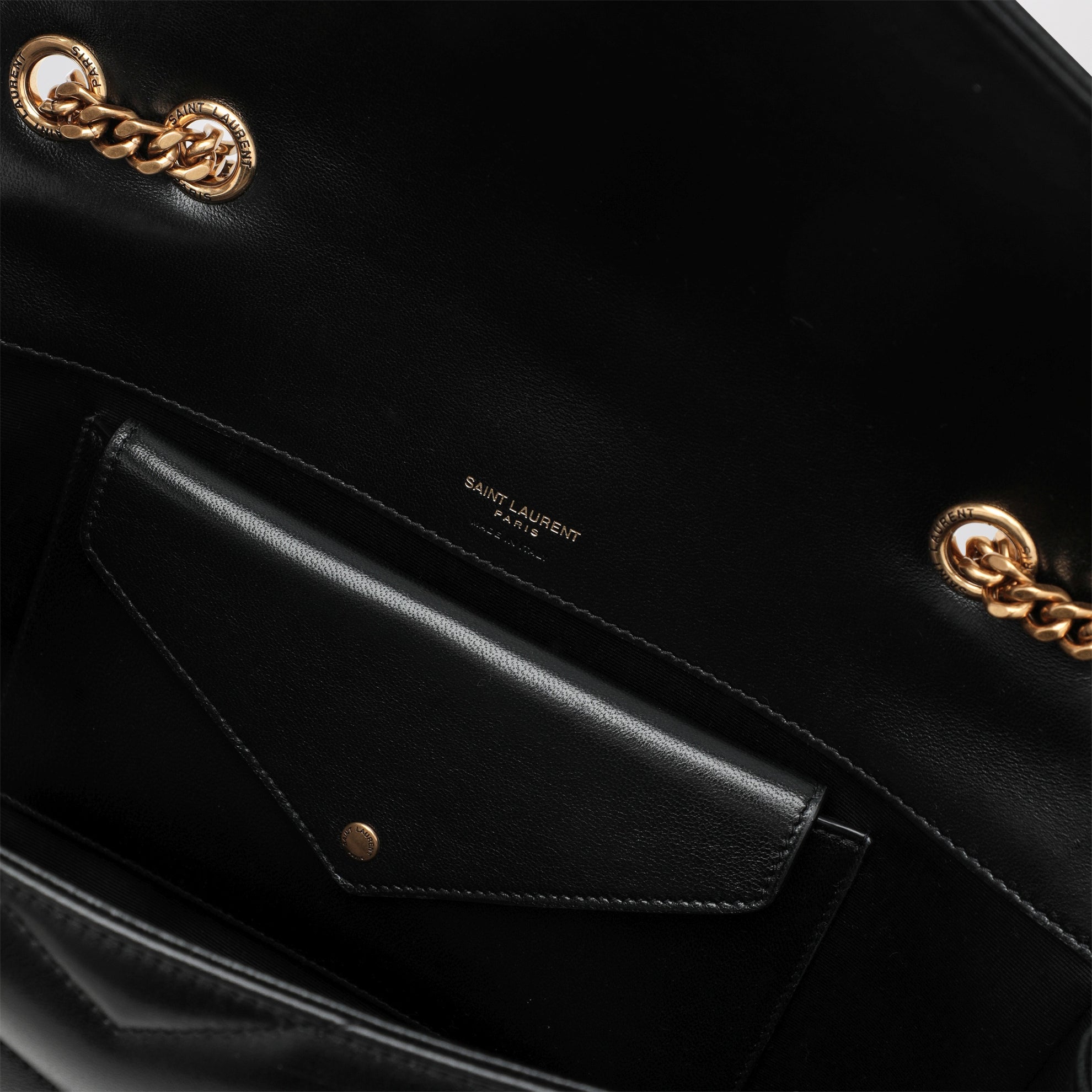 Borsa LouLou media nera in pelle